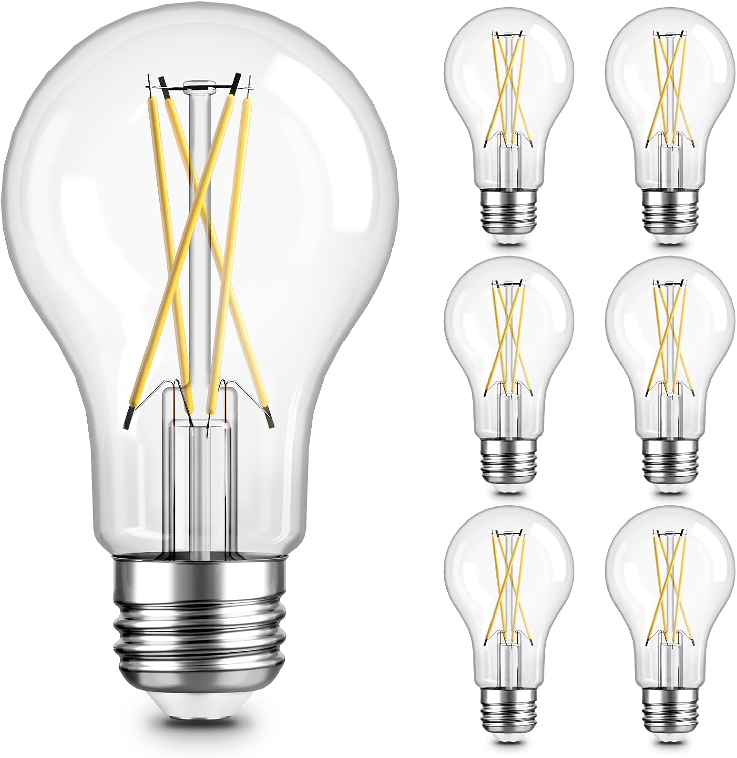 A19 LED Edison Bulbs, E26, 12 Pack, 2700 K