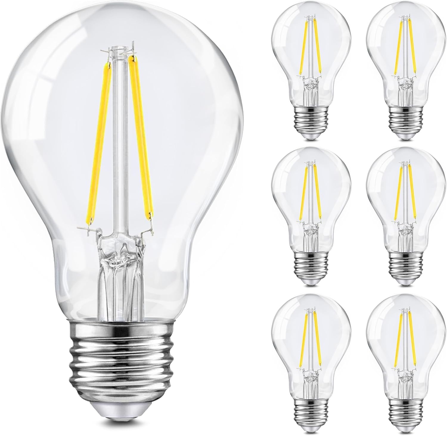 A19 LED Edison Bulbs, E26, 12 Pack, 2700 K