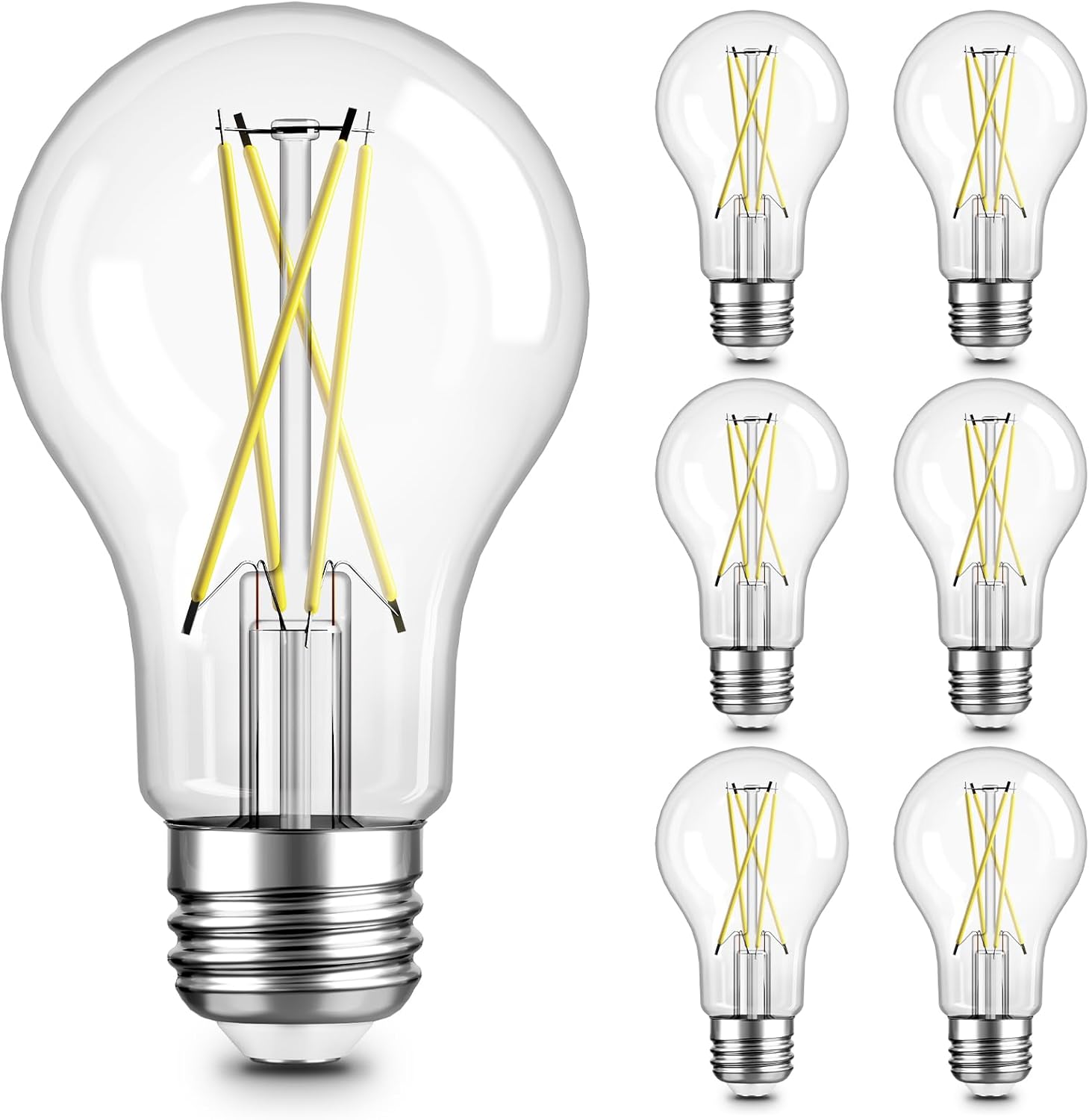 A19 LED Edison Bulbs, E26, 12 Pack, 2700 K