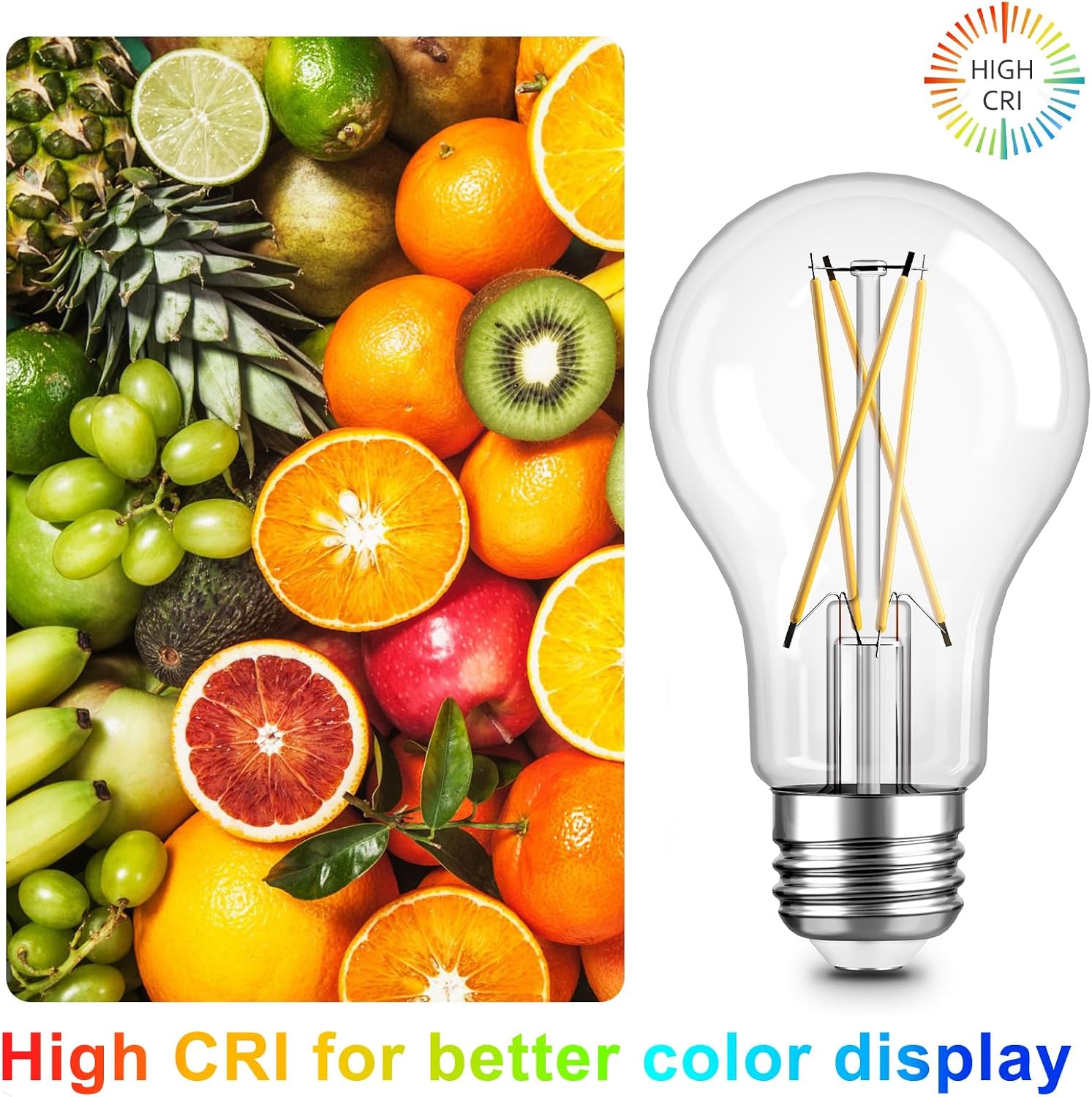 A19 LED Edison Bulbs, E26, 12 Pack, 2700 K