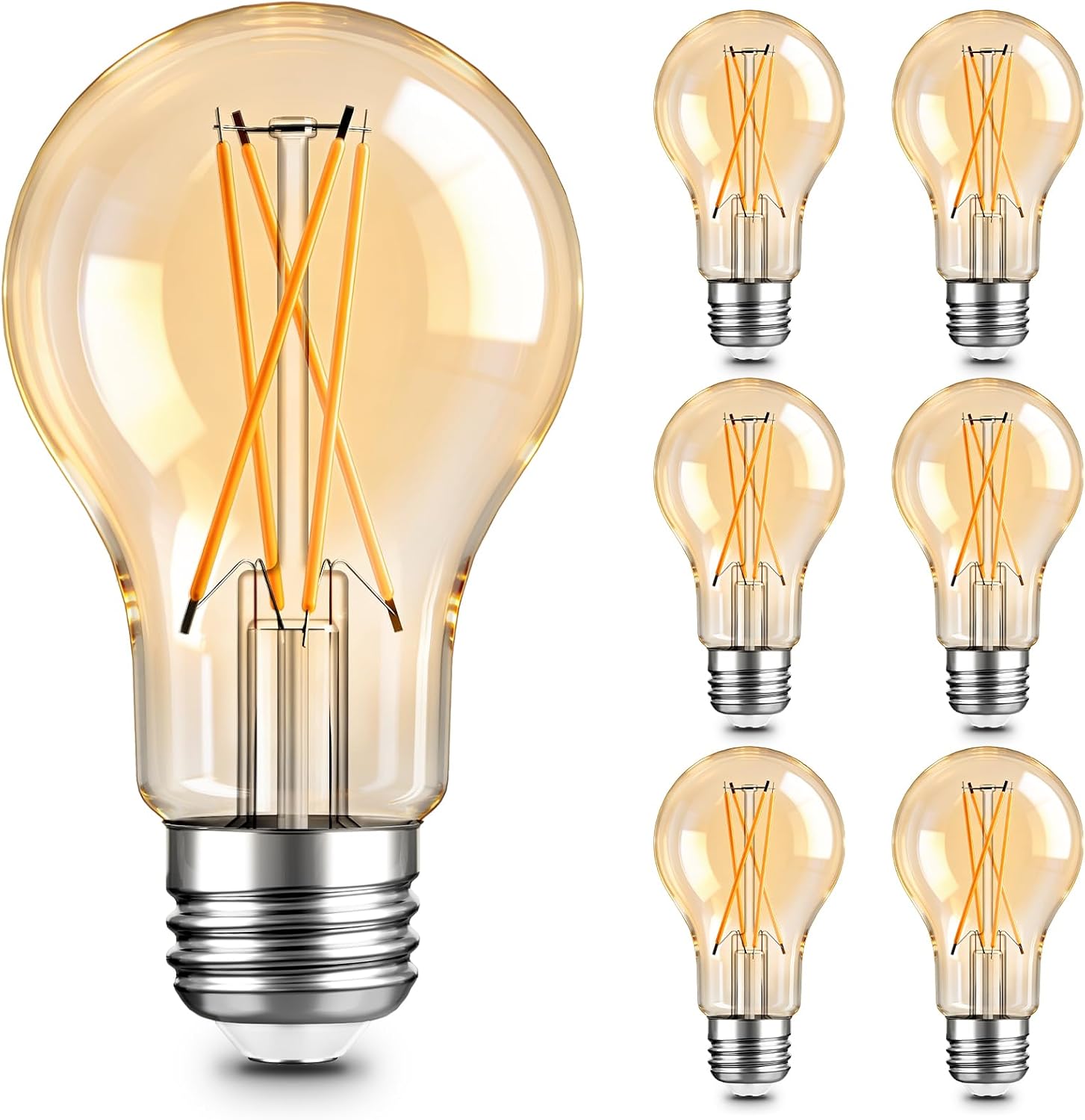 A19 LED Edison Bulbs, E26, 12 Pack, 2700 K