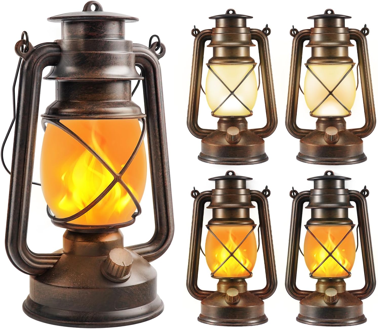 Battery Vintage Lantern with Remote, 2 Pack