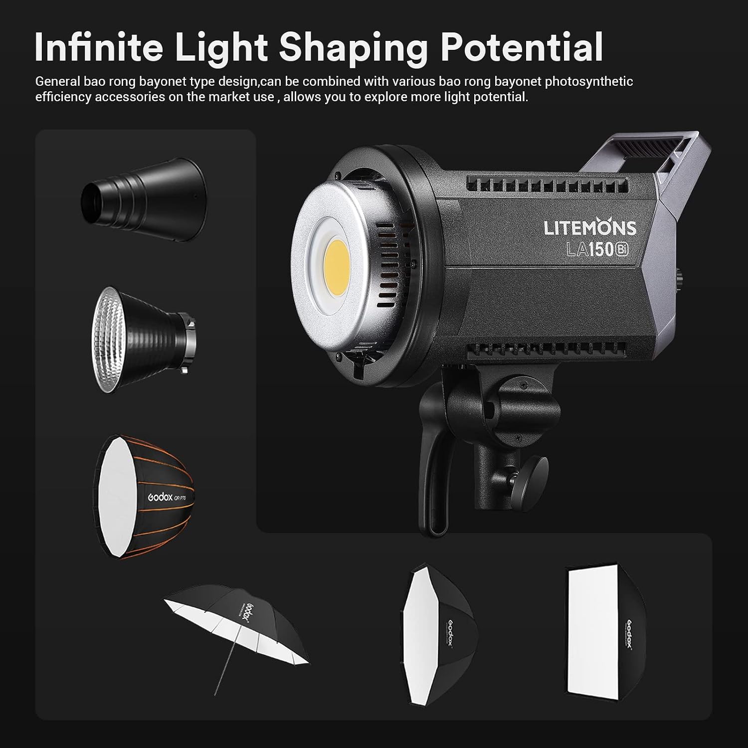 Bi-Colour LED Video Light, 190 W, Bowens Mount