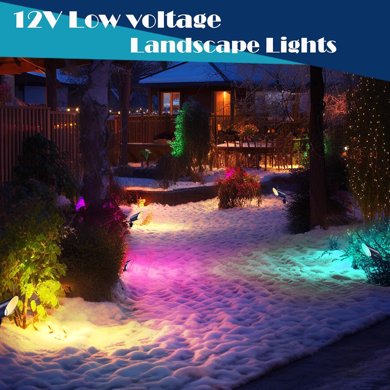 Brass RGB Landscape Spotlight, Low Voltage