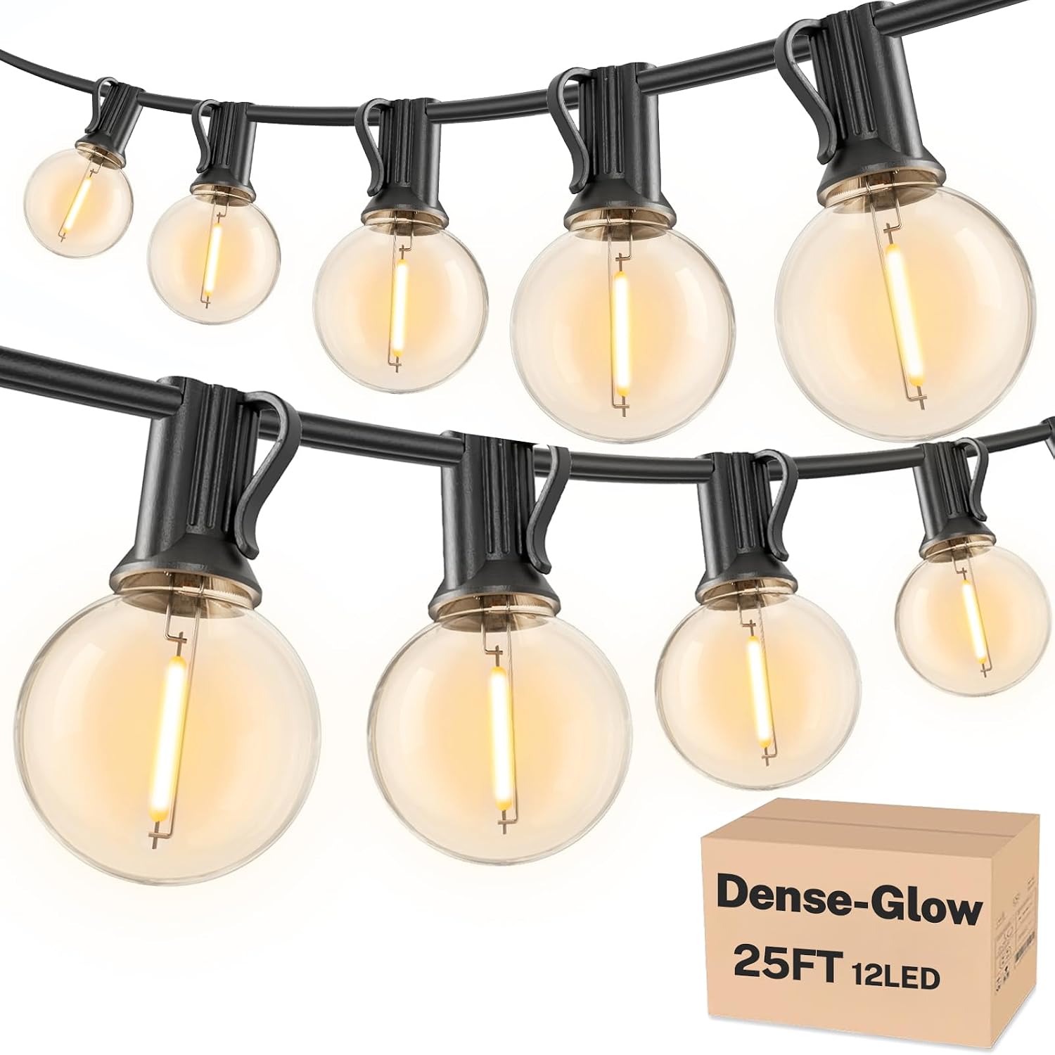 Dimmable G40 String Lights, 200 ft, 104 Bulbs