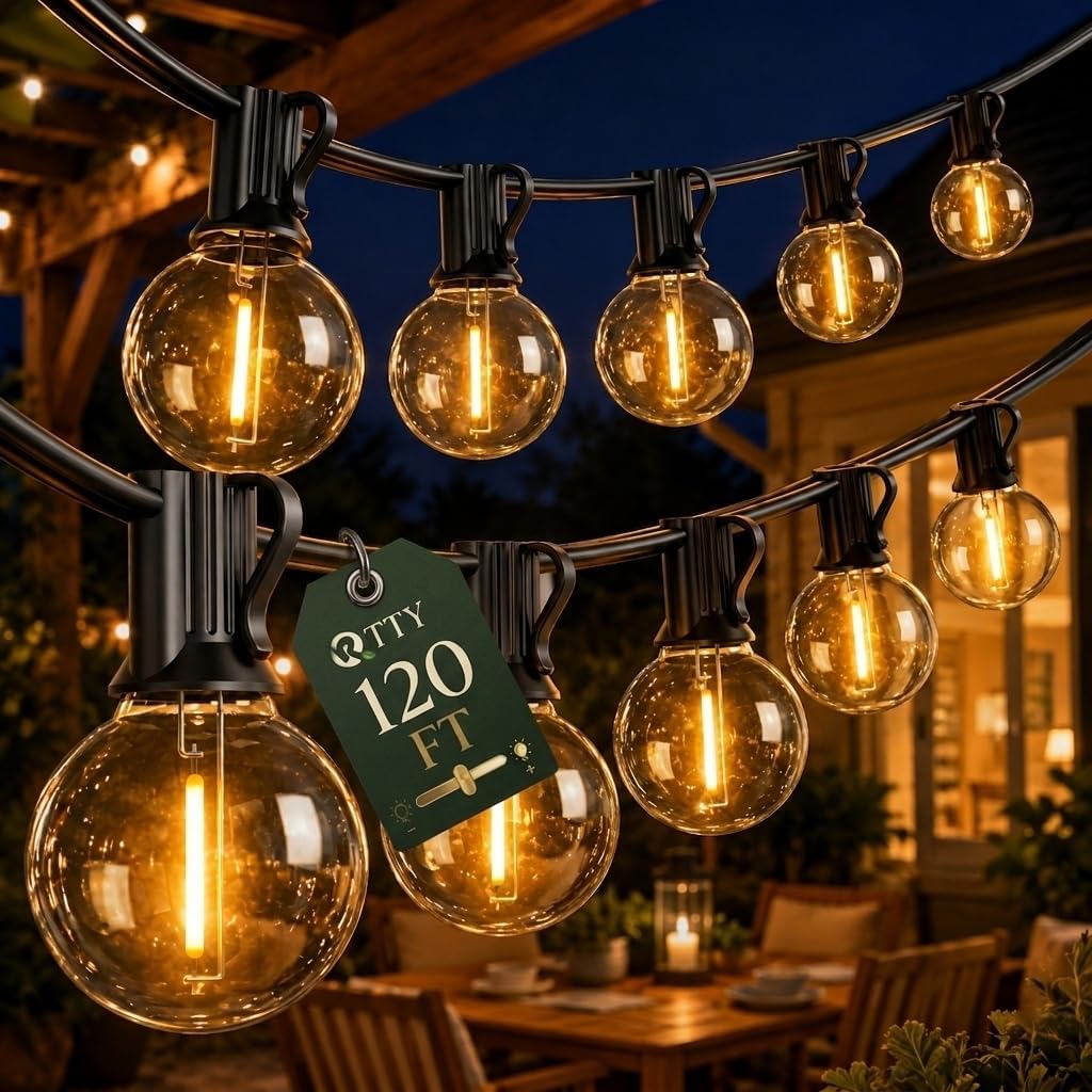 Dimmable G40 String Lights, 200 ft, 104 Bulbs