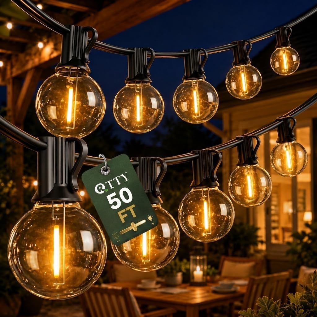 Dimmable G40 String Lights, 200 ft, 104 Bulbs