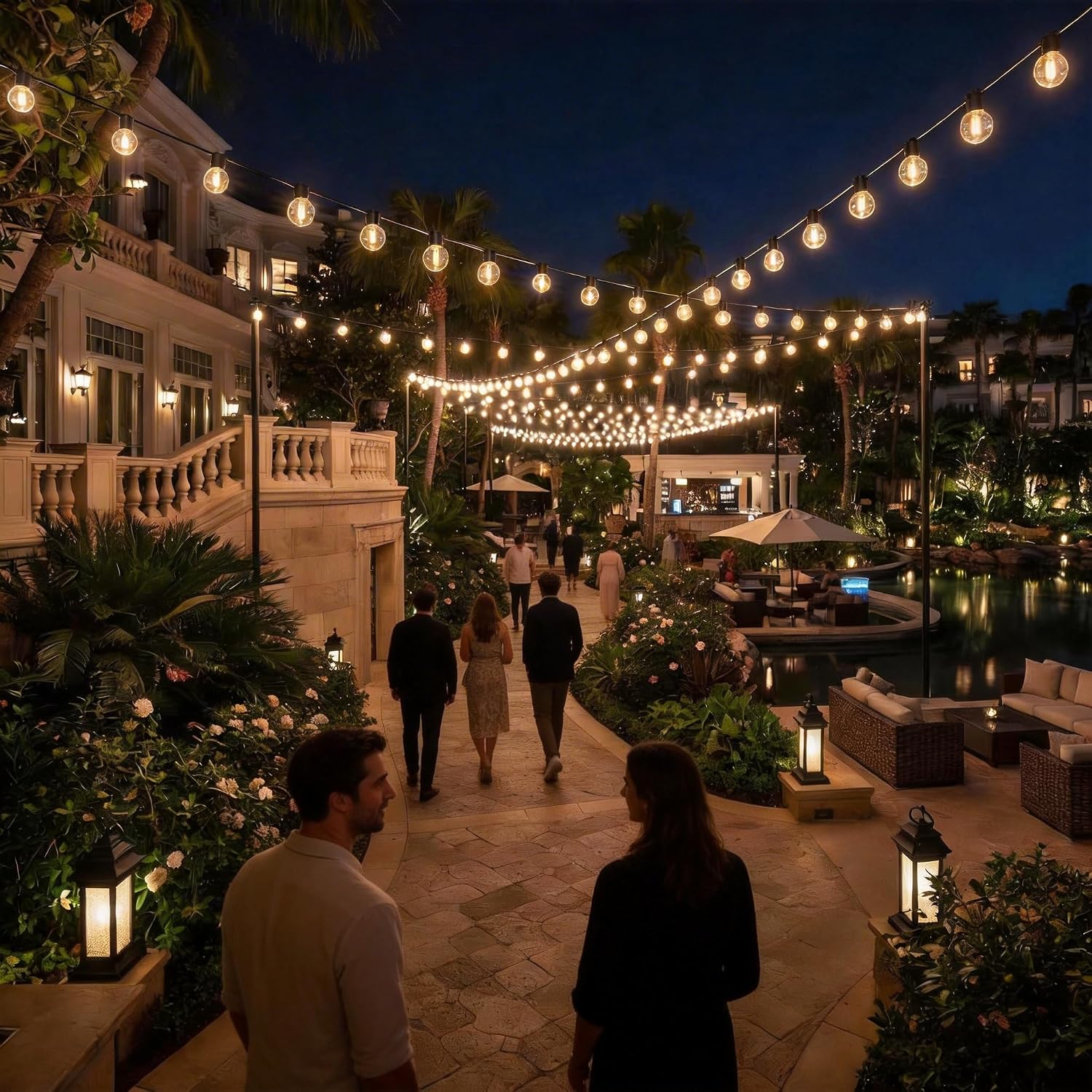 Dimmable G40 String Lights, 200 ft, 104 Bulbs