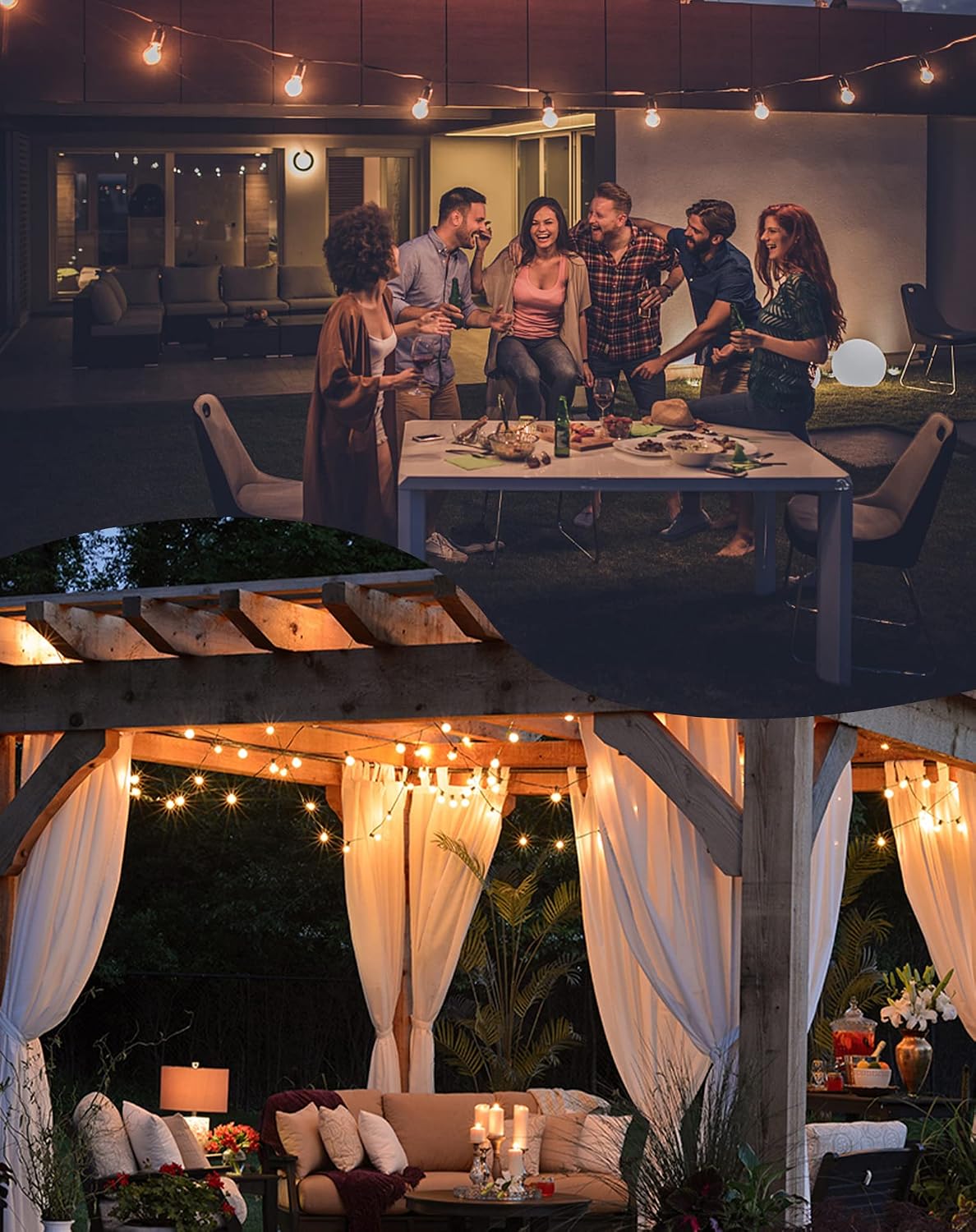 Outdoor String Lights, 100 ft, 53 G40 Bulbs