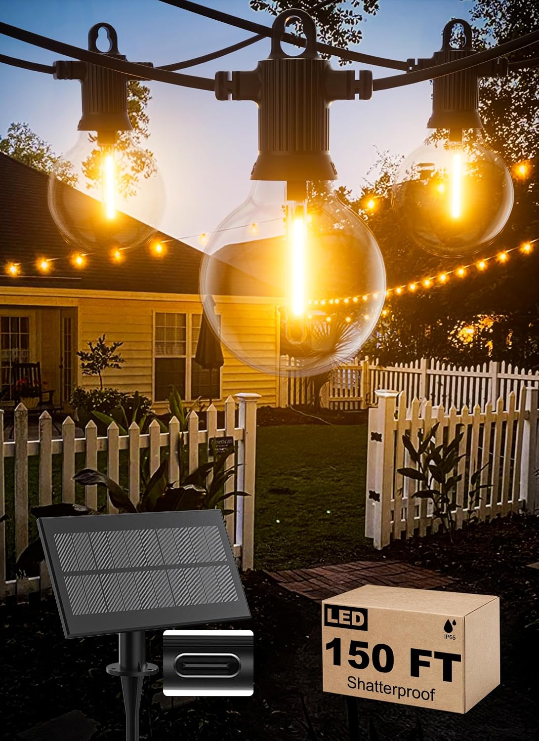 Outdoor String Lights, 100 ft, 53 G40 Bulbs