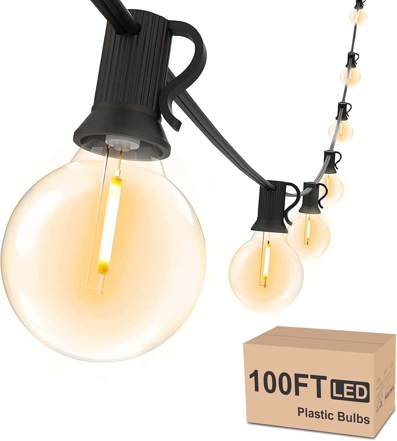 Outdoor String Lights, 200 ft, 104 Bulbs