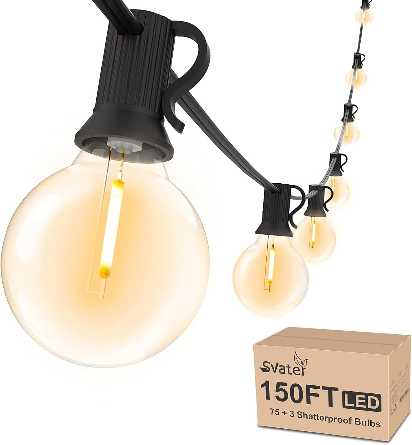 Outdoor String Lights, 200 ft, 104 Bulbs