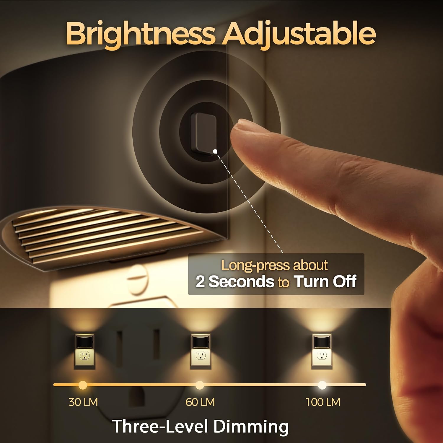 Plug-In Night Light, Adjustable, 3000 K