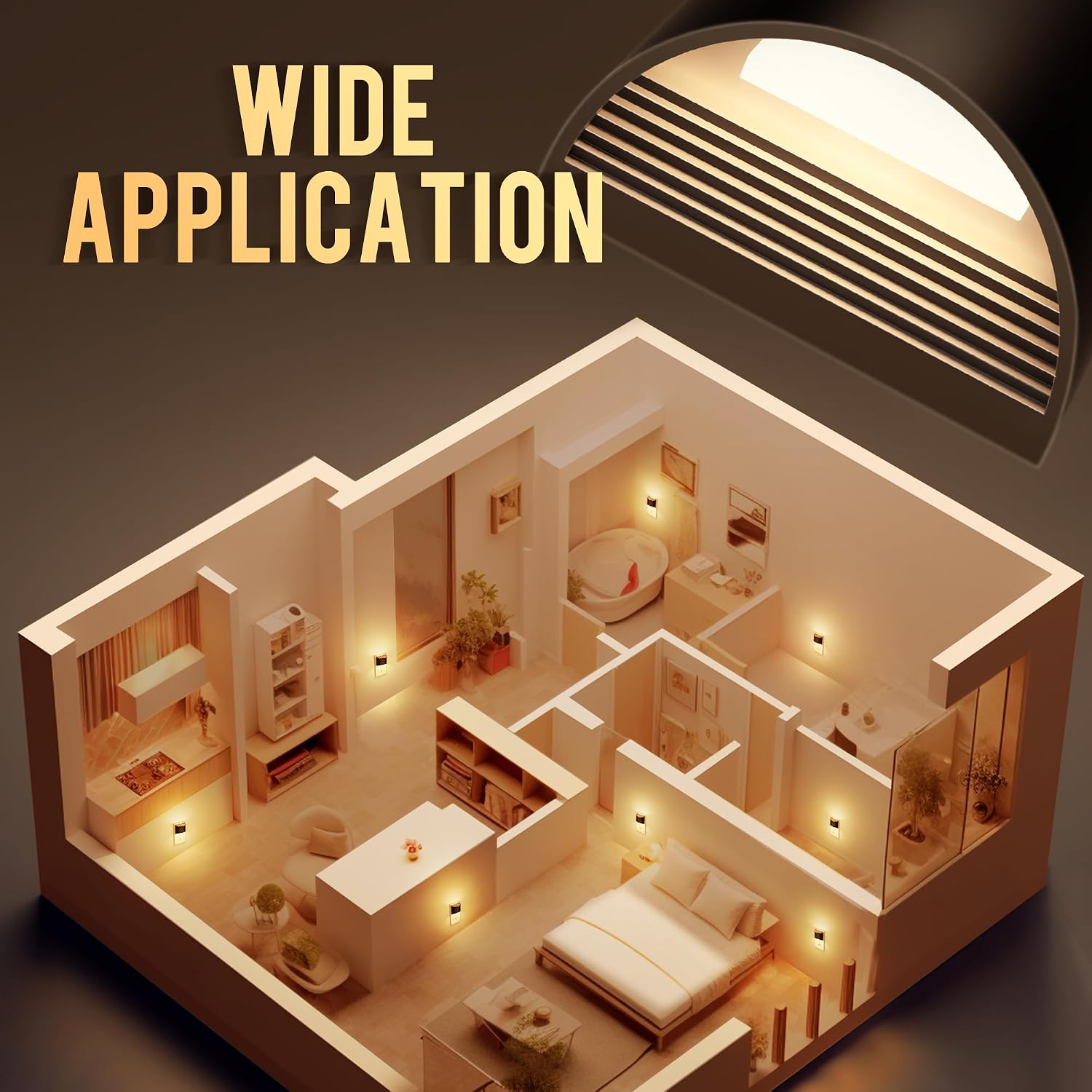 Plug-In Night Light, Adjustable, 3000 K