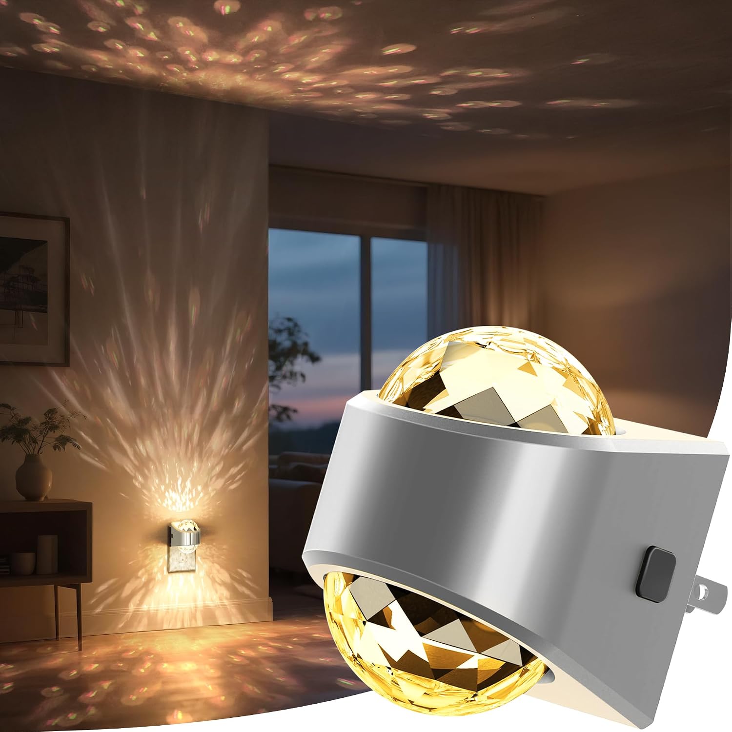 Projector Night Light, Plug-In, Soft White