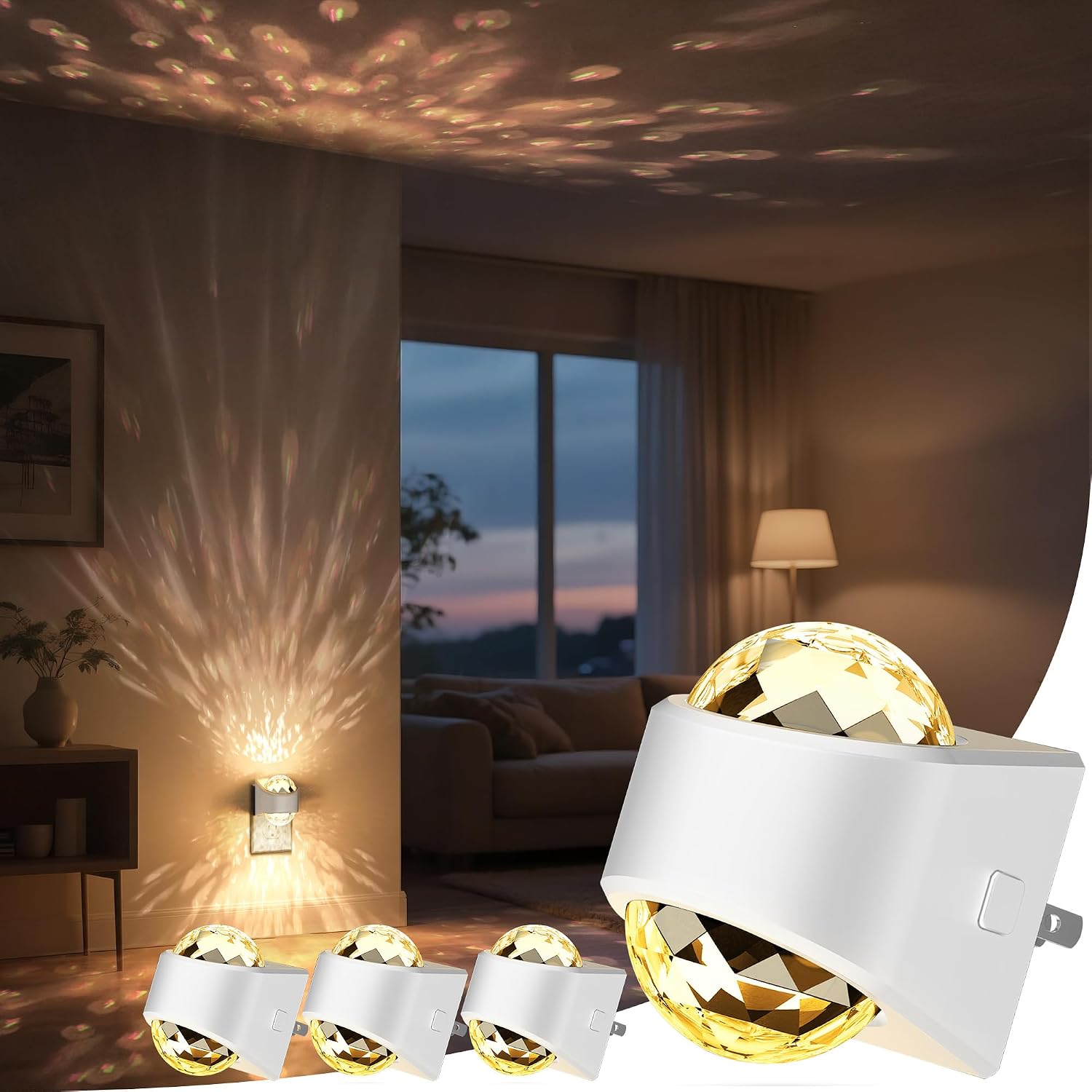 Projector Night Light, Plug-In, Soft White