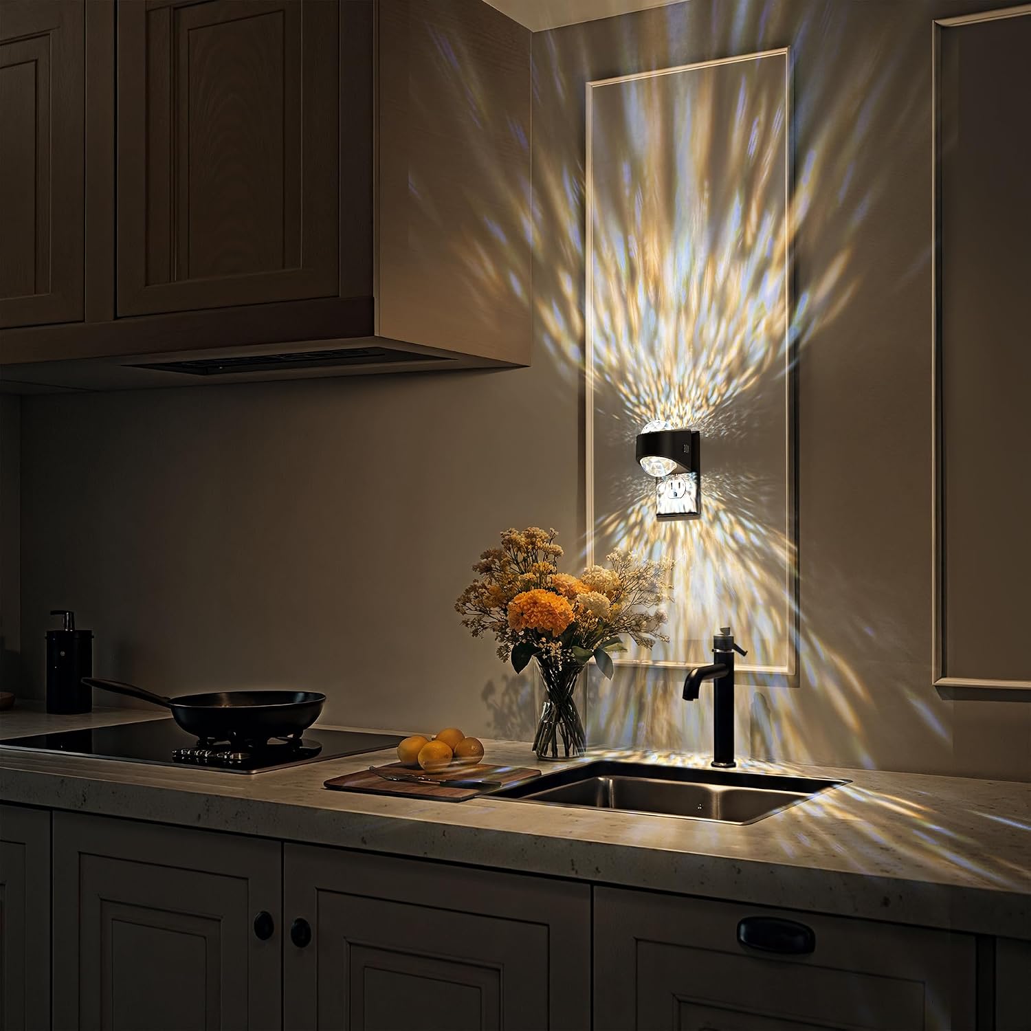 Projector Night Light, Plug-In, Soft White