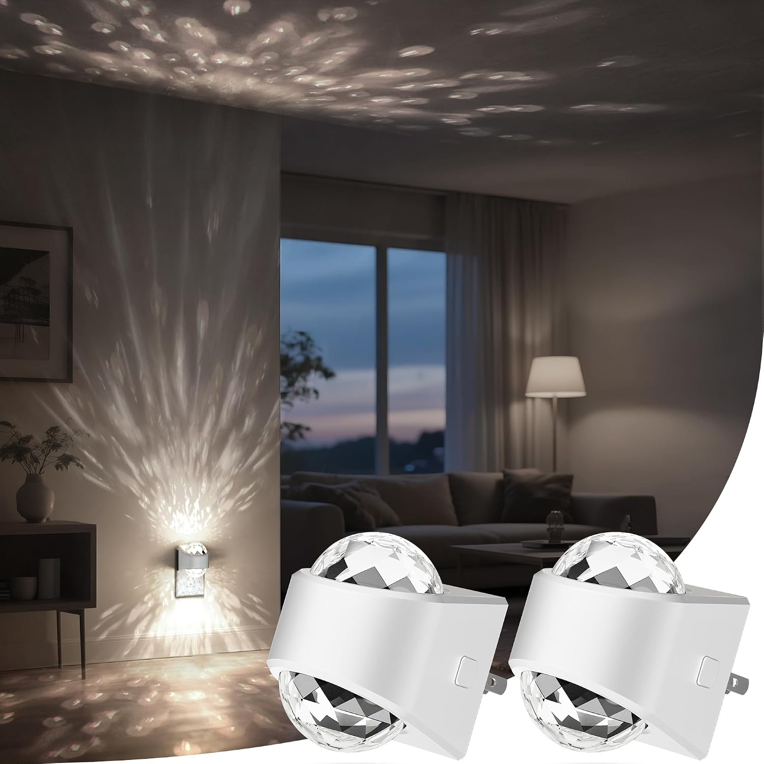Projector Night Light, Plug-In, Soft White