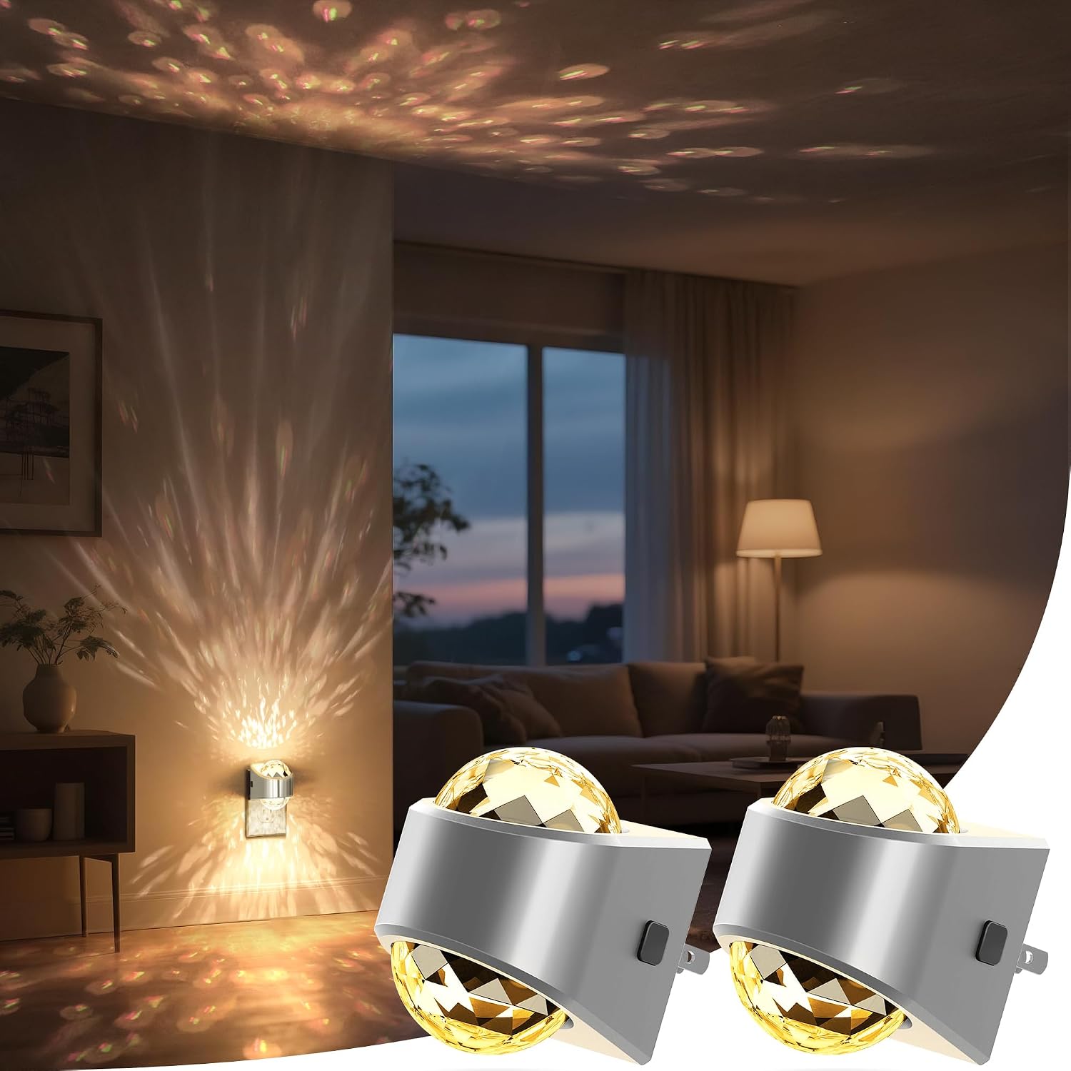 Projector Night Light, Plug-In, Soft White