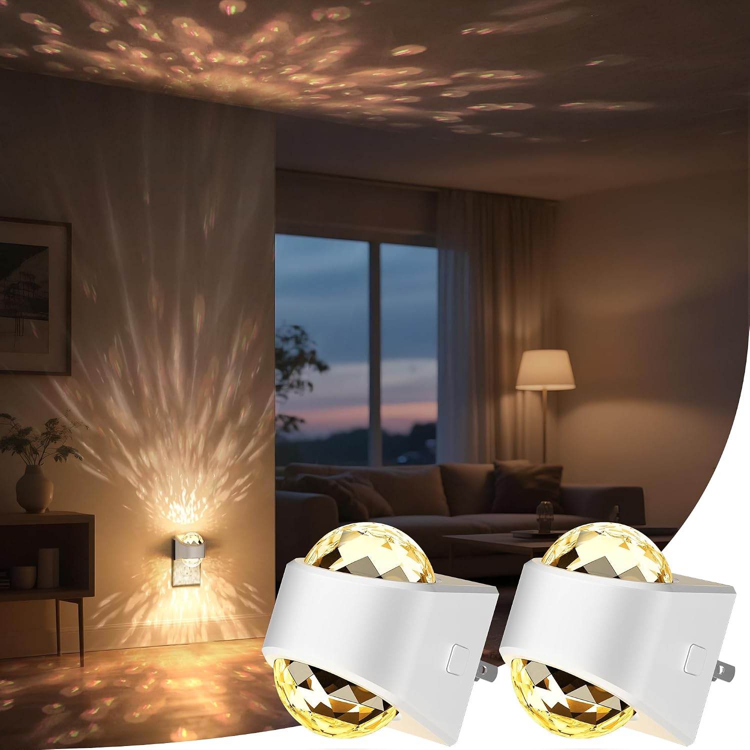 Projector Night Light, Plug-In, Soft White
