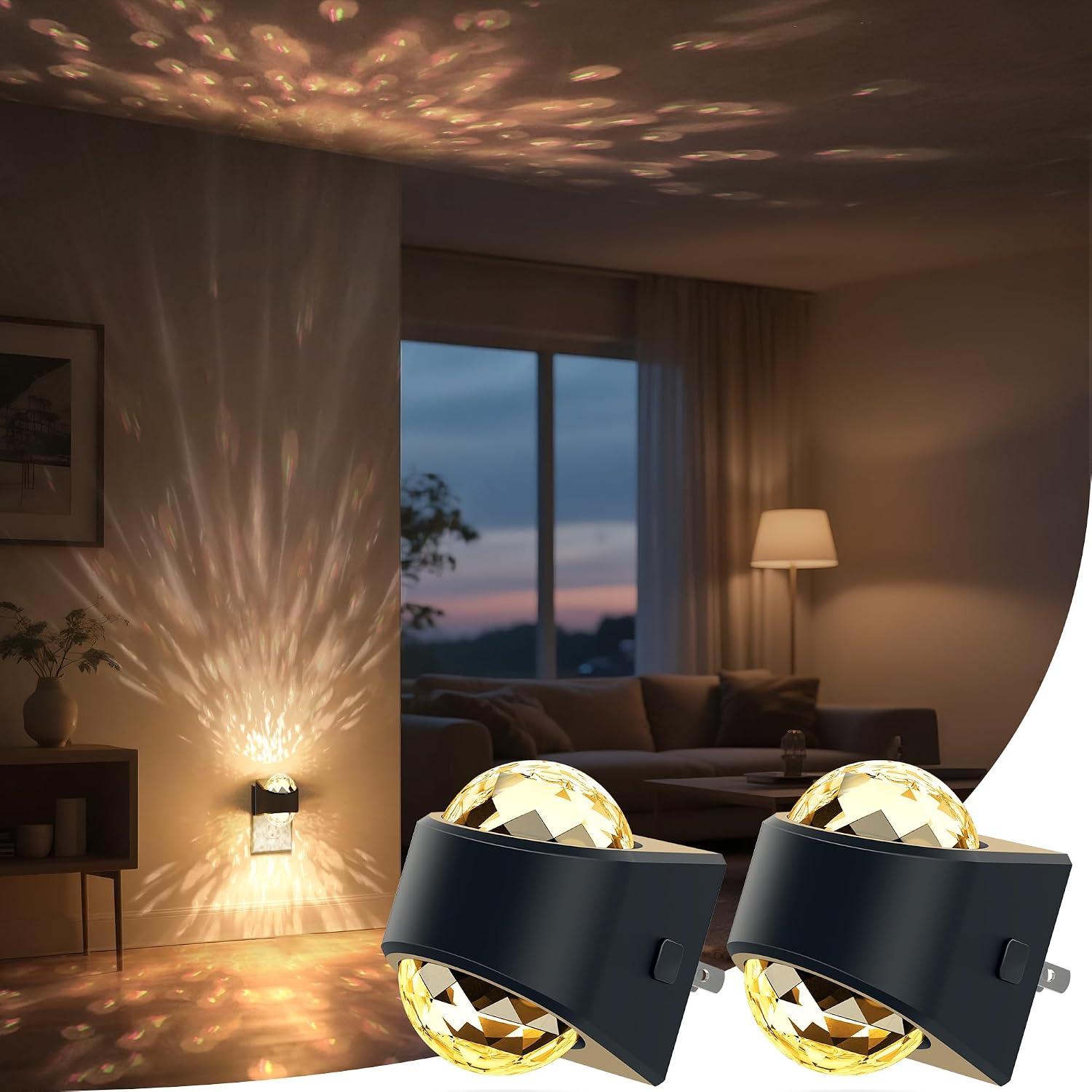 Projector Night Light, Plug-In, Soft White