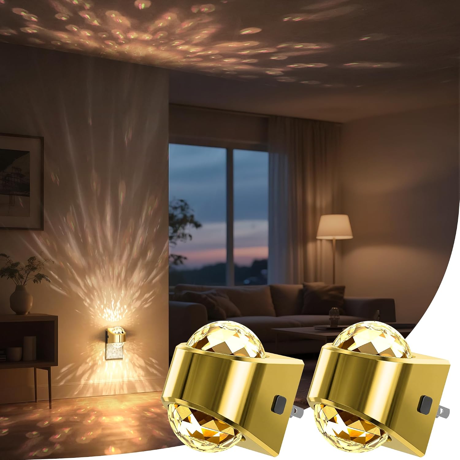 Projector Night Light, Plug-In, Soft White