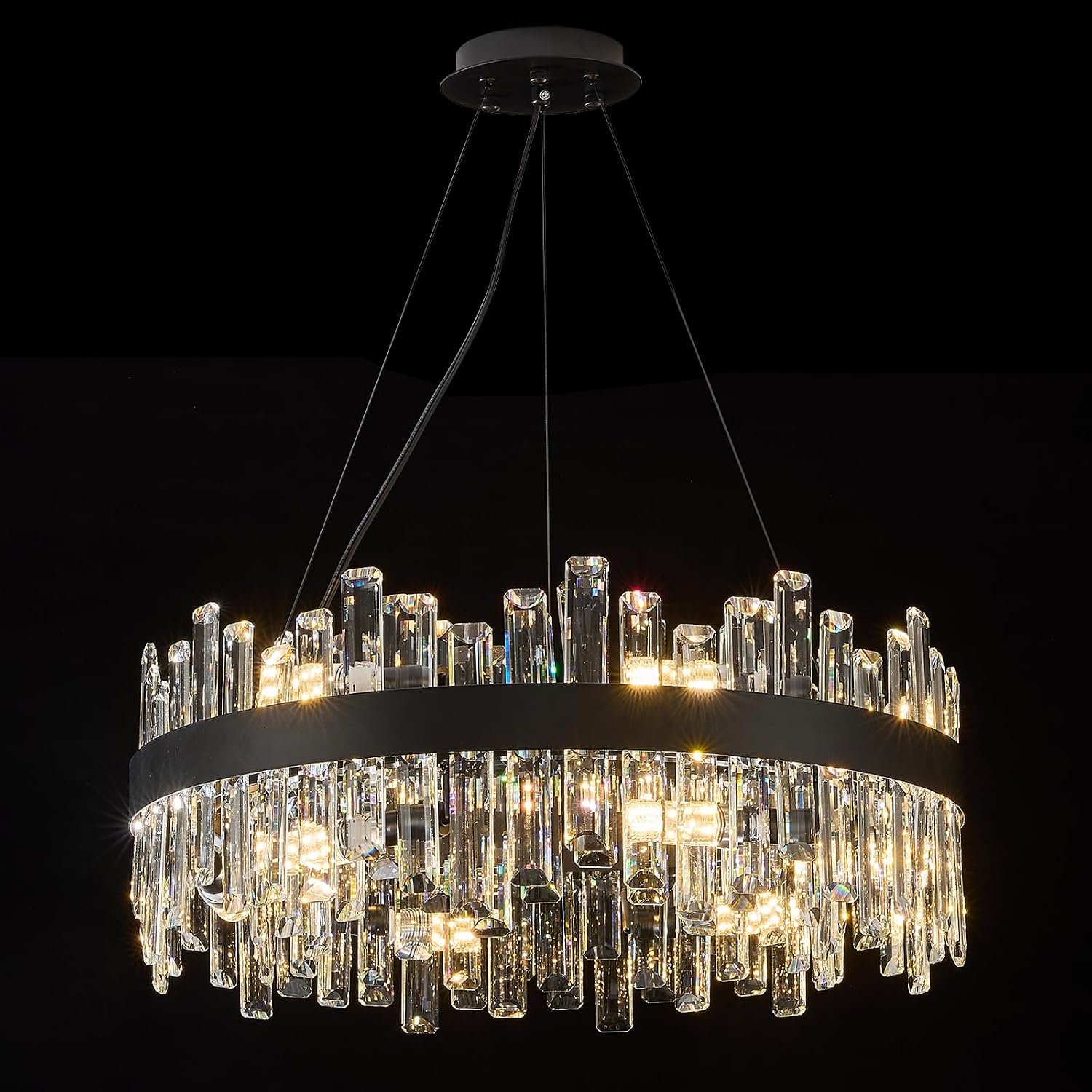Round Crystal Chandelier, 31.5 inch, 16 Lights