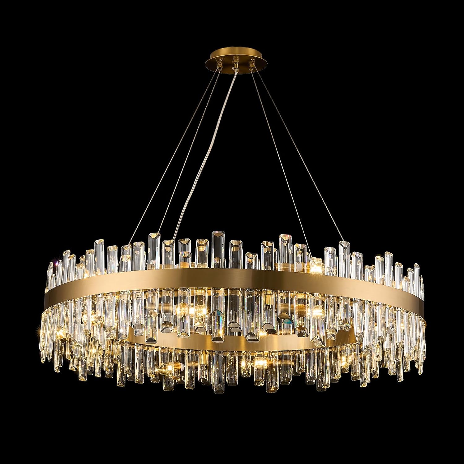 Round Crystal Chandelier, 31.5 inch, 16 Lights