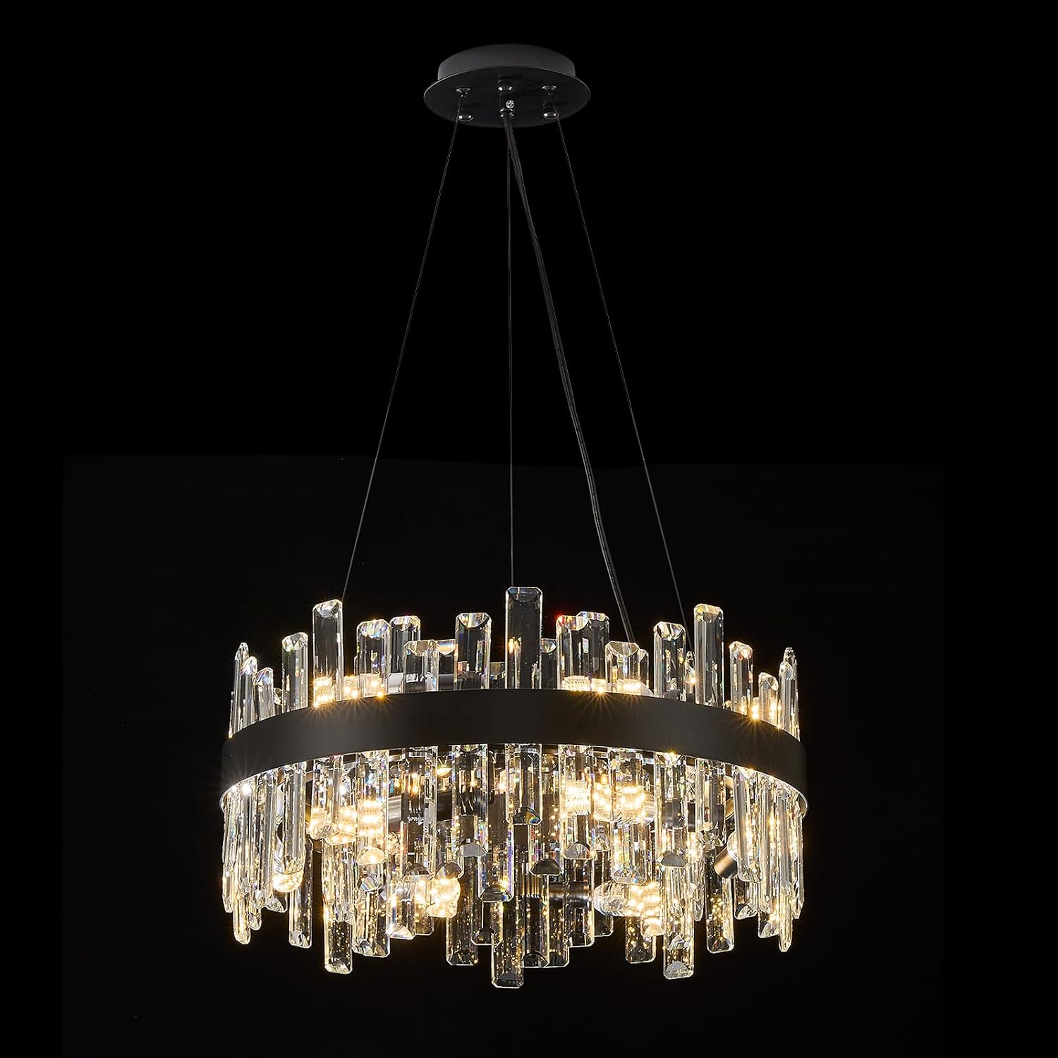 Round Crystal Chandelier, 31.5 inch, 16 Lights