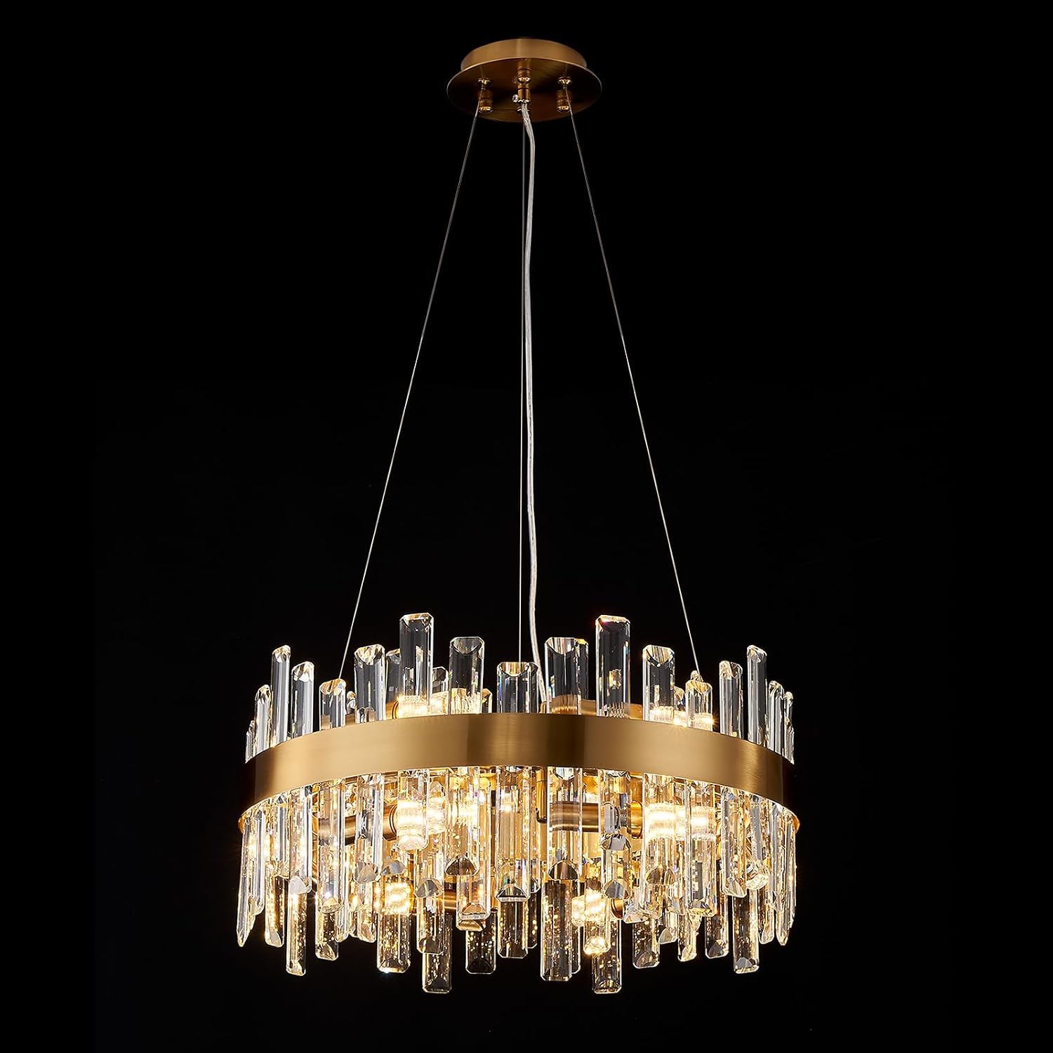 Round Crystal Chandelier, 31.5 inch, 16 Lights