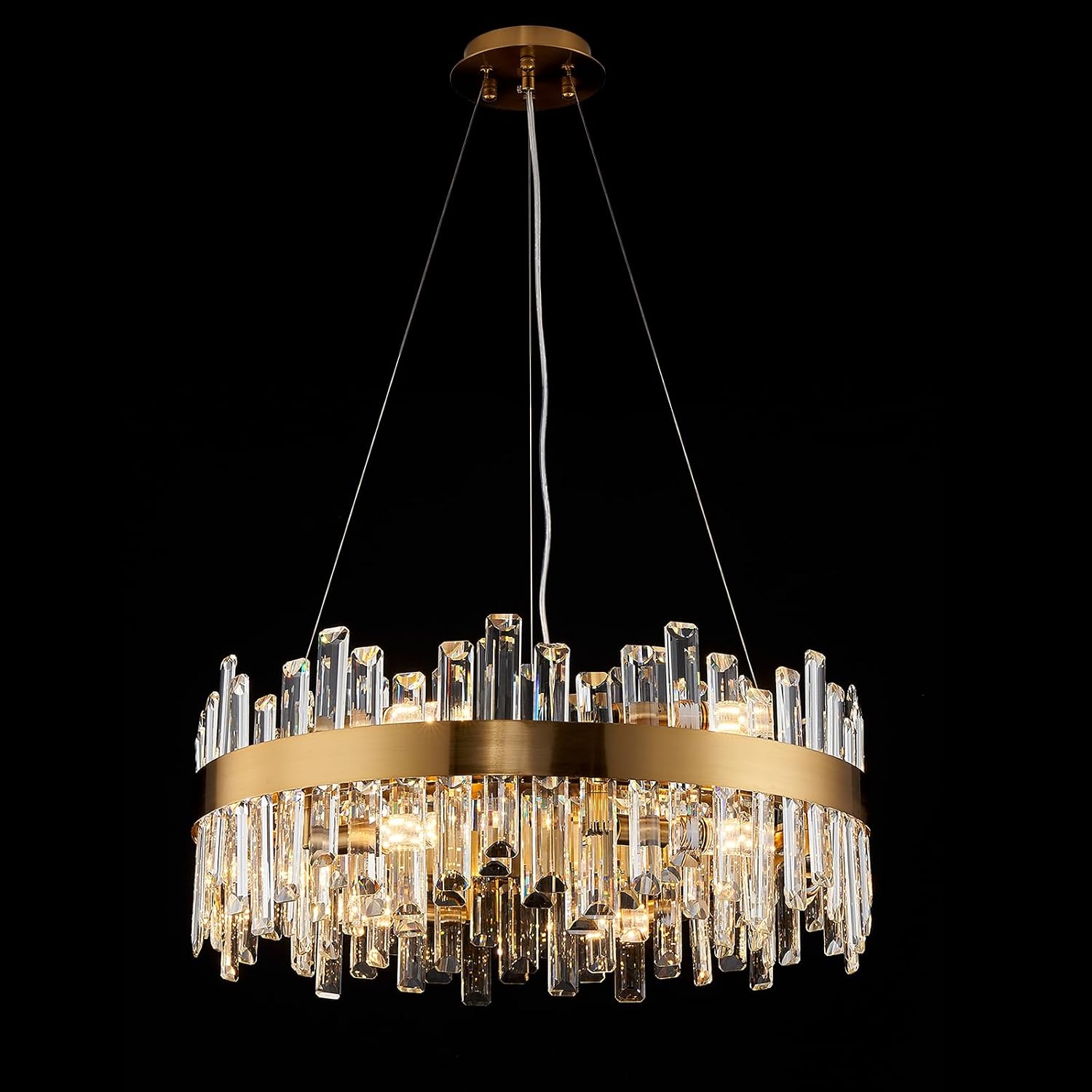 Round Crystal Chandelier, 31.5 inch, 16 Lights