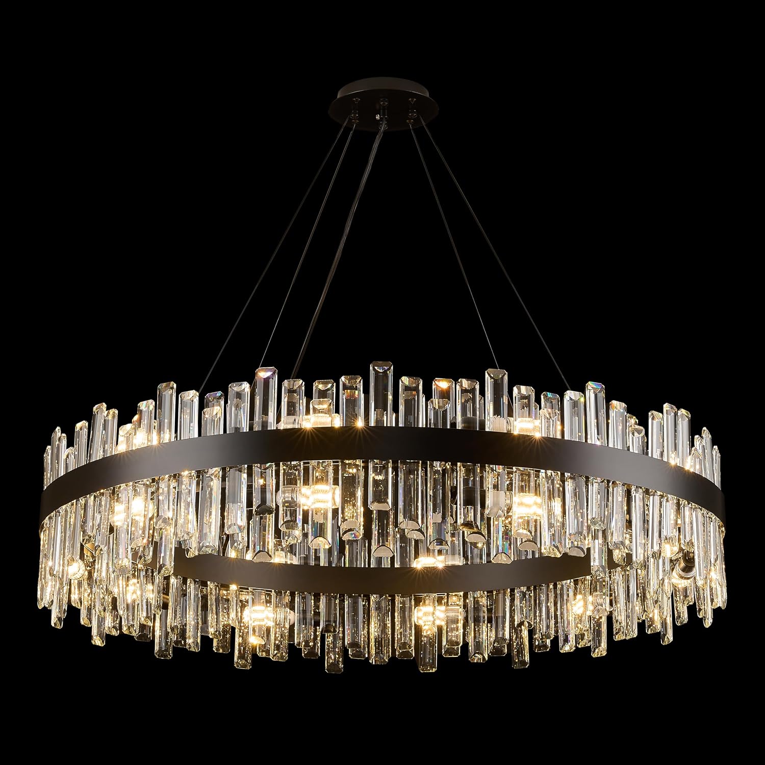 Round Crystal Chandelier, 31.5 inch, 16 Lights