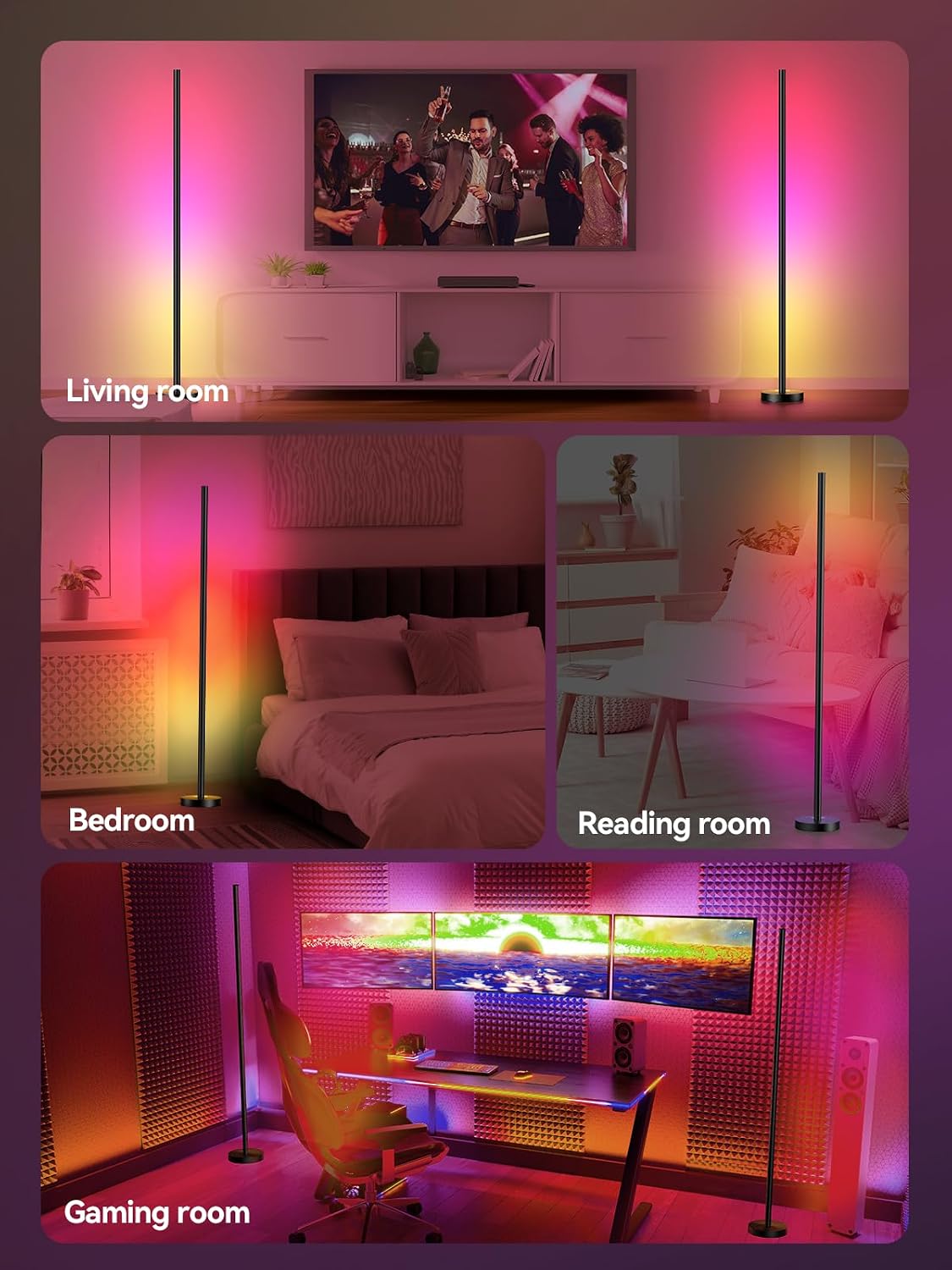 Smart RGBICW Corner Floor Lamp