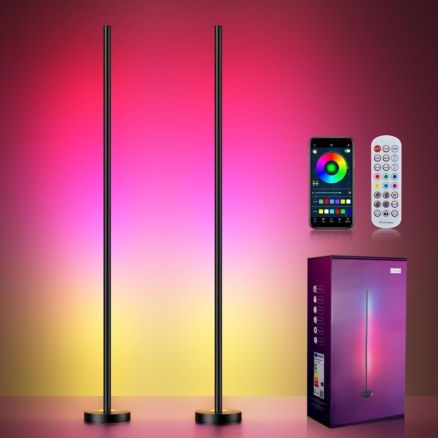 Smart RGBICW Corner Floor Lamp