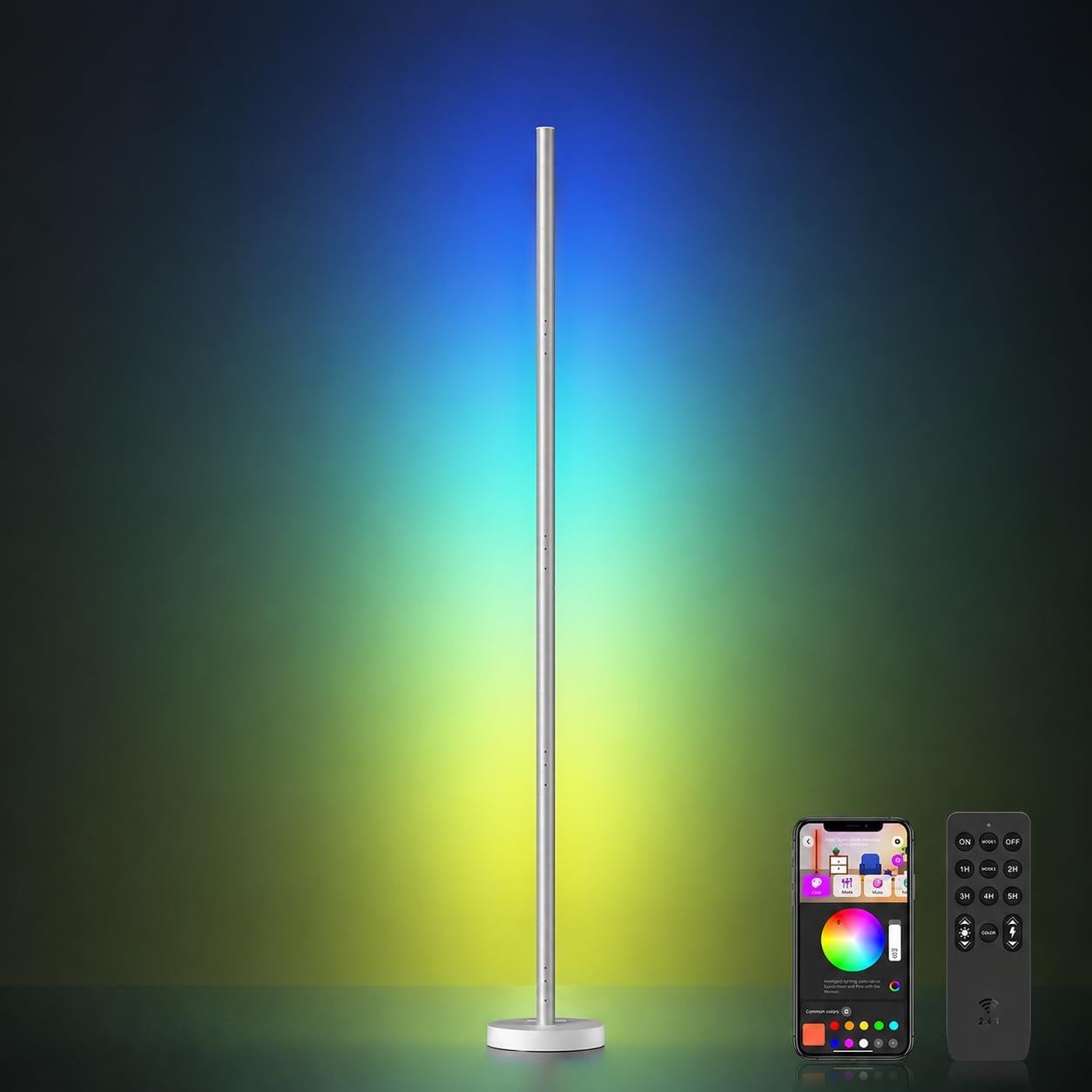 Smart RGBICW Corner Floor Lamp
