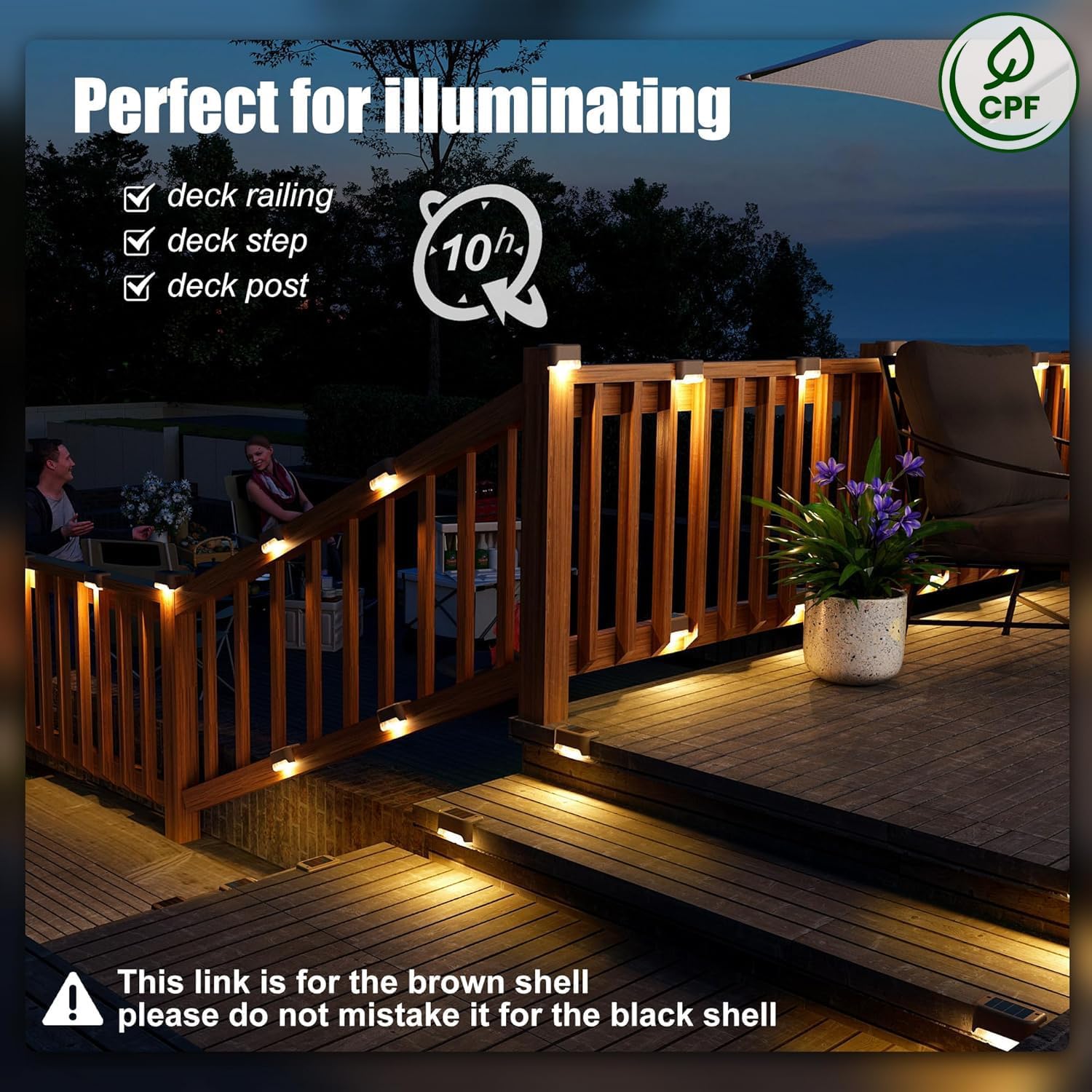 Solar Deck and Step Lights, 16 Pack
