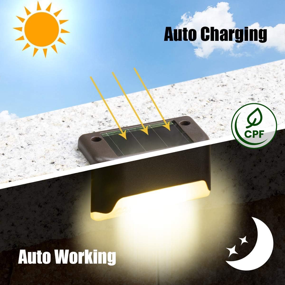 Solar Deck and Step Lights, 16 Pack