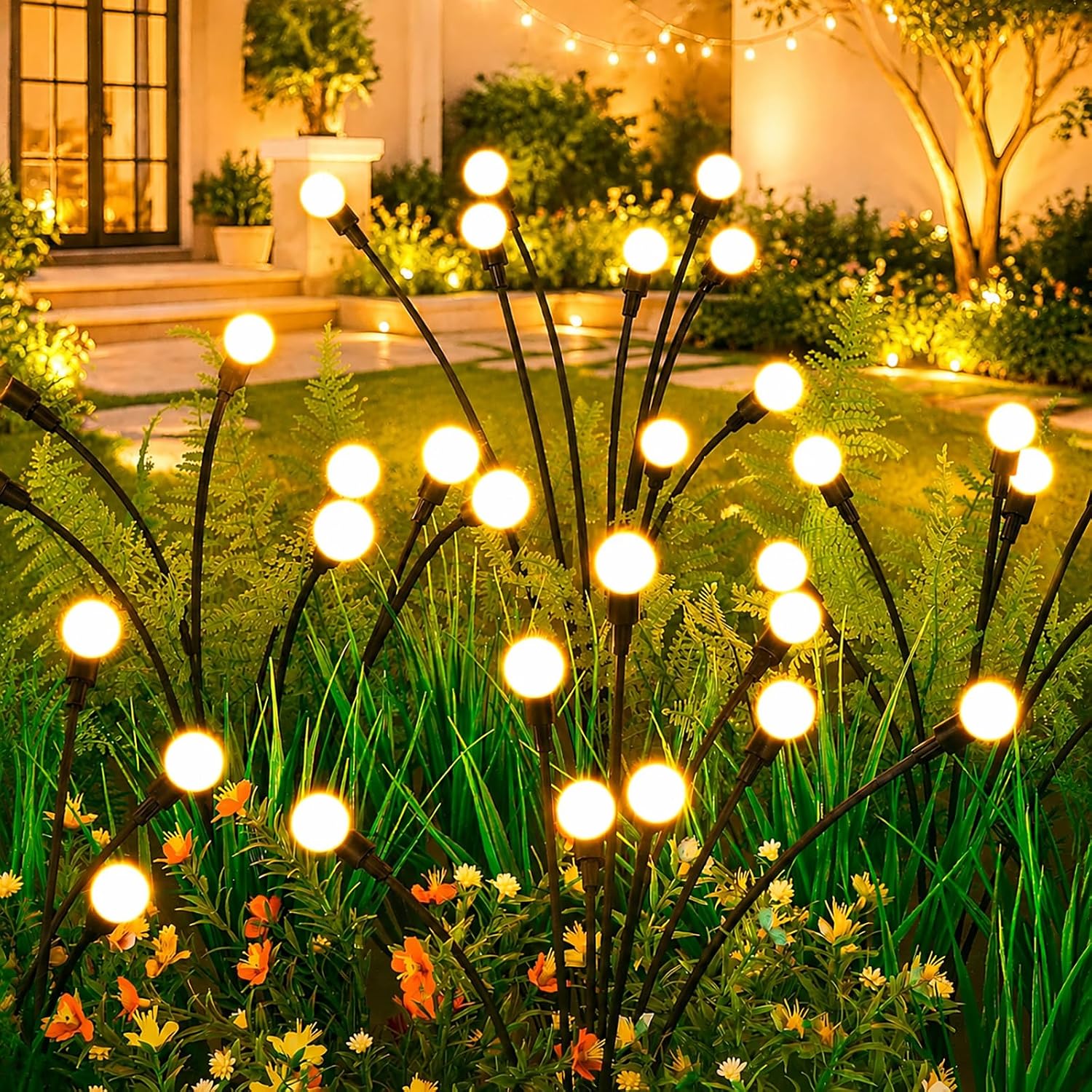 Solar Fairy Garden Lights, 4 Pack, 32 LEDs