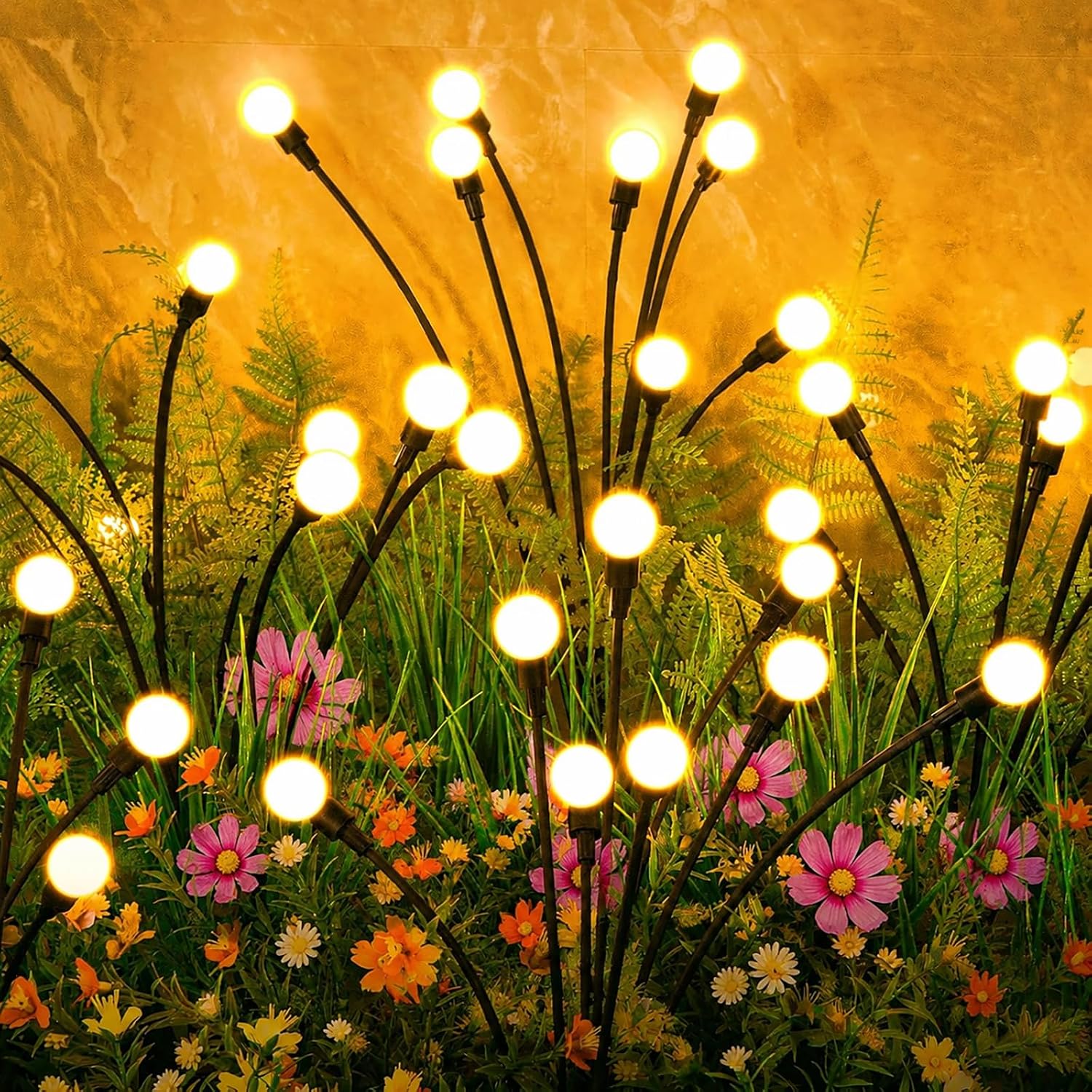 Solar Fairy Garden Lights, 4 Pack, 32 LEDs