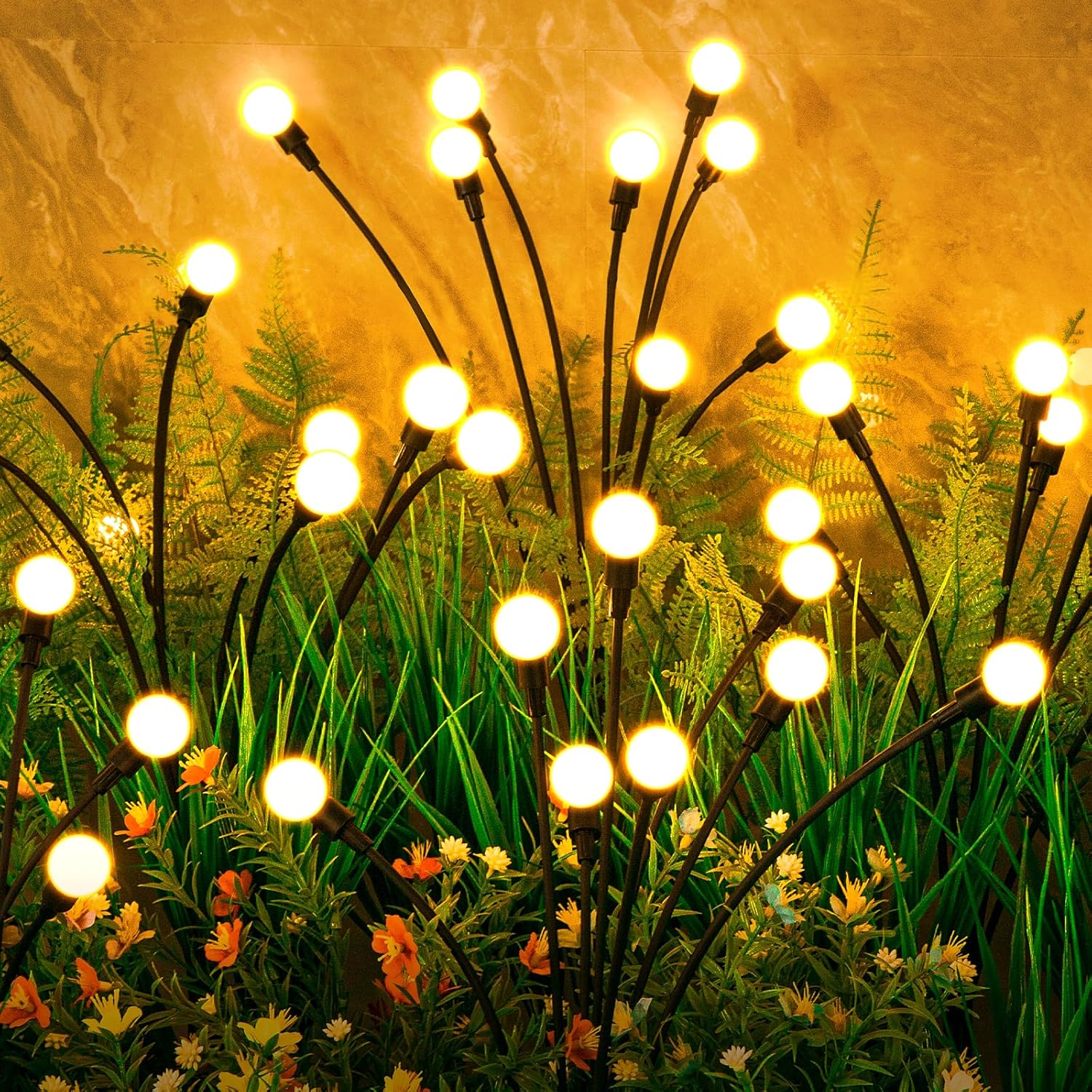 Solar Fairy Garden Lights, 4 Pack, 32 LEDs