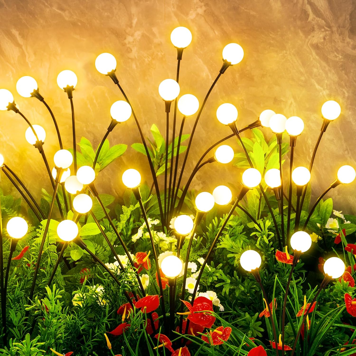 Solar Firefly Garden Lights, 10 Pack, 80 LEDs