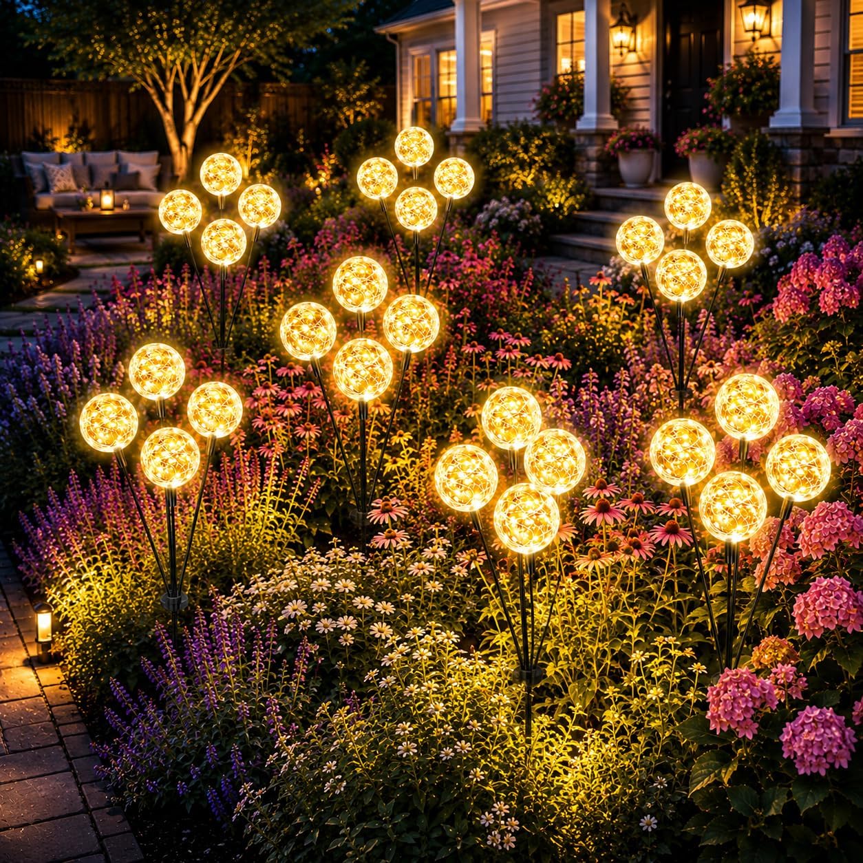 Solar Firefly Garden Lights, 10 Pack, 80 LEDs