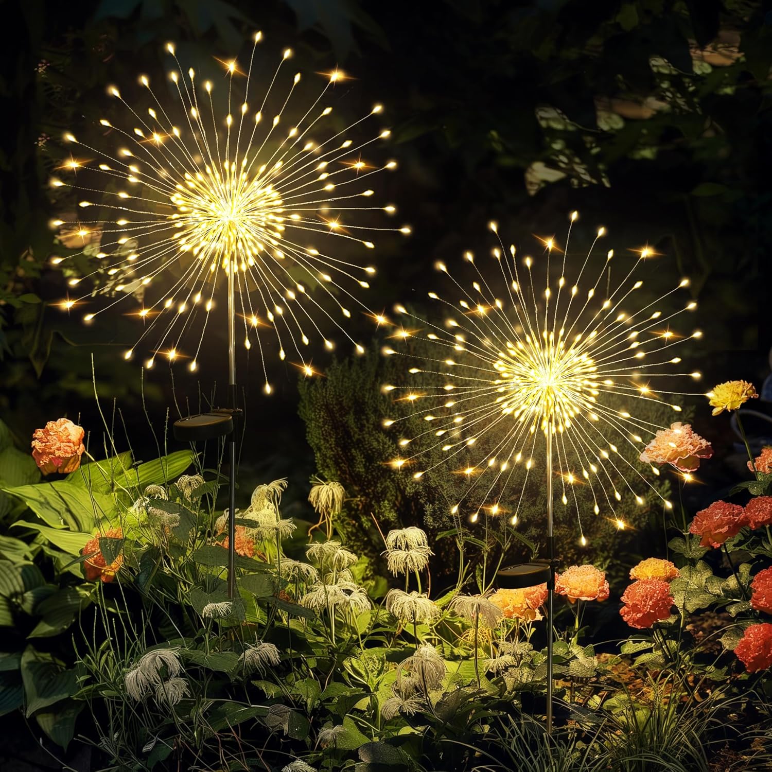 Solar Firework Lights, 2 Pack, 120 LEDs