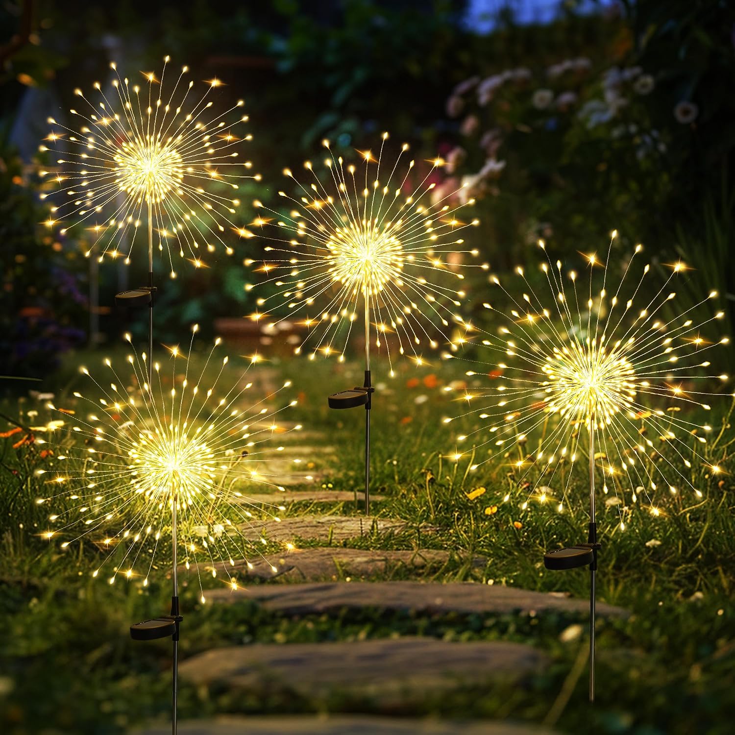 Solar Firework Lights, 2 Pack, 120 LEDs