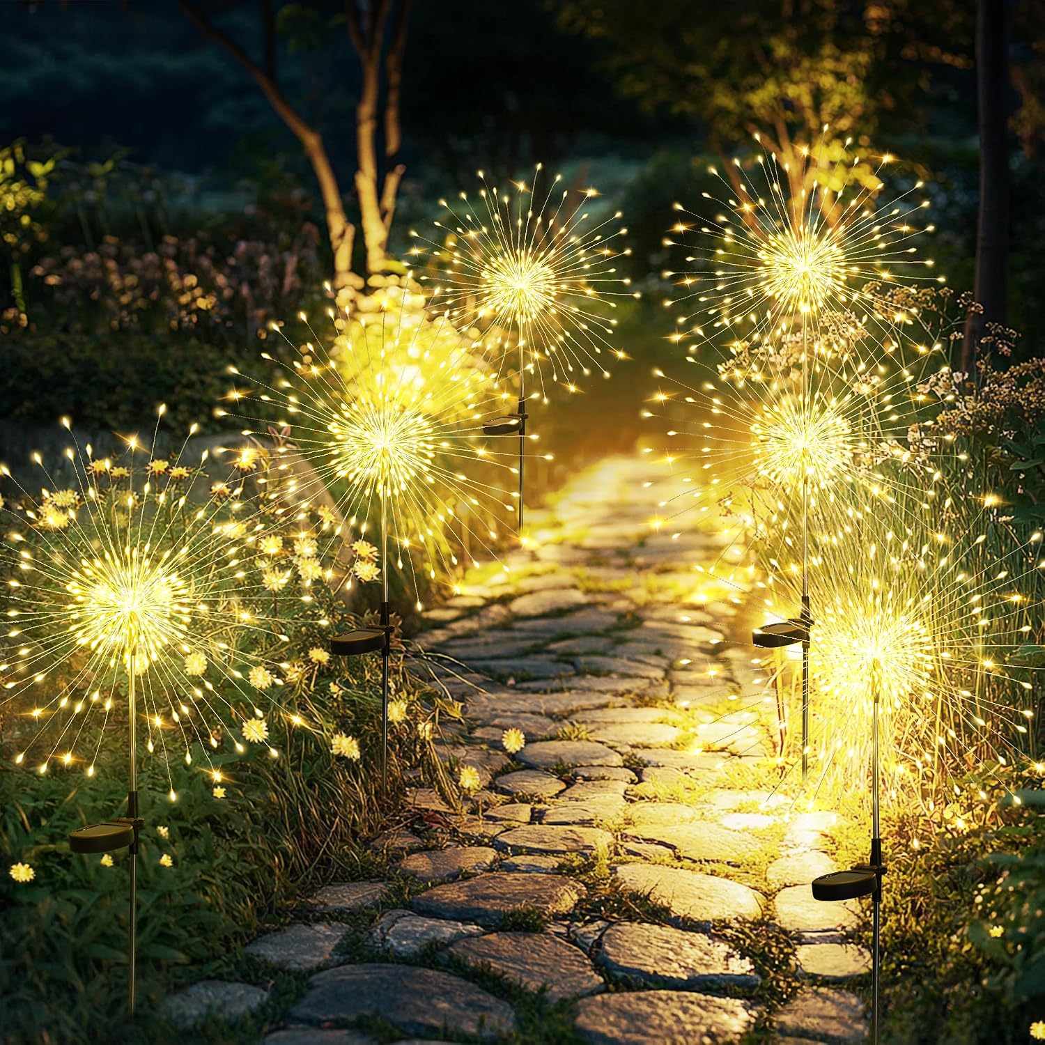 Solar Firework Lights, 2 Pack, 120 LEDs