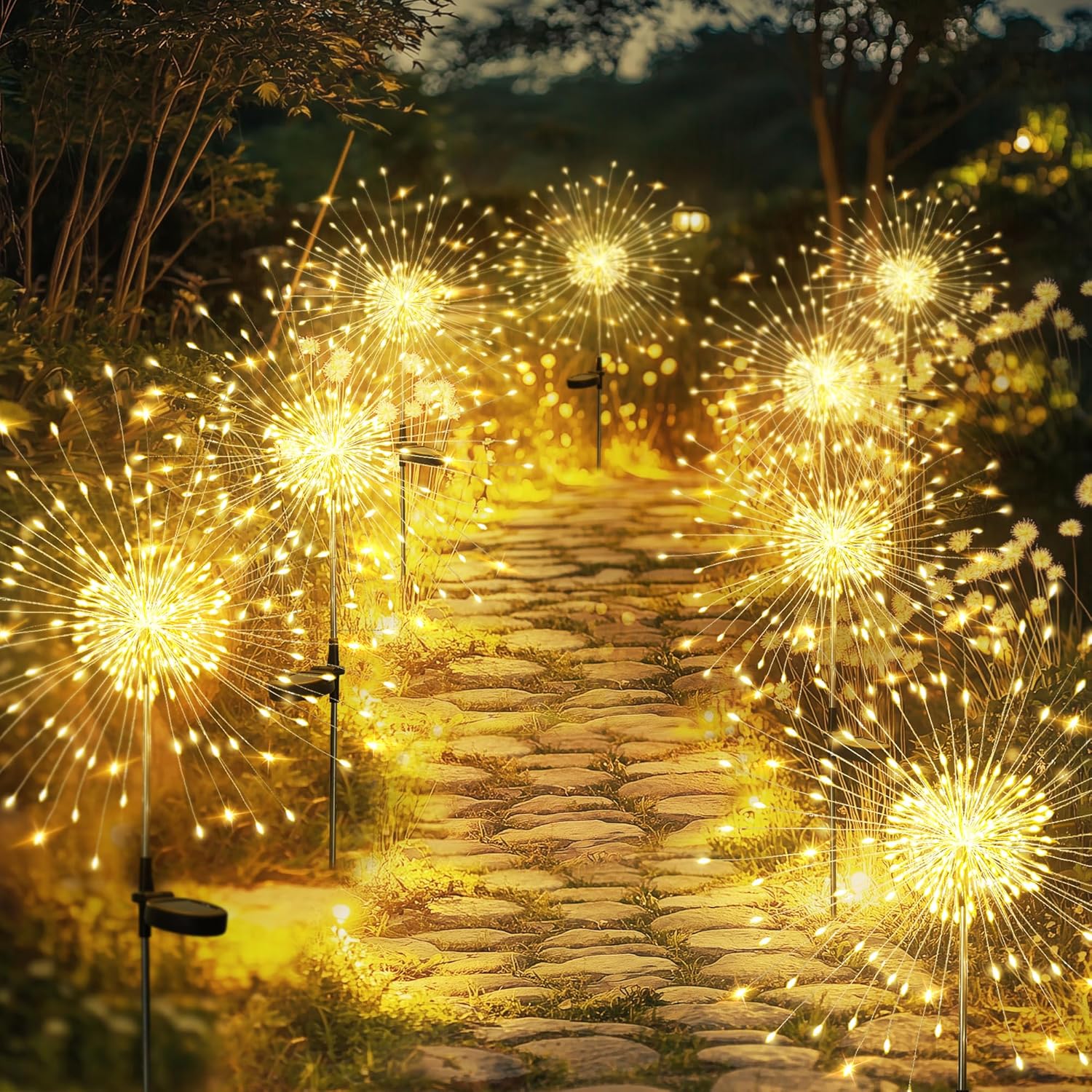 Solar Firework Lights, 2 Pack, 120 LEDs