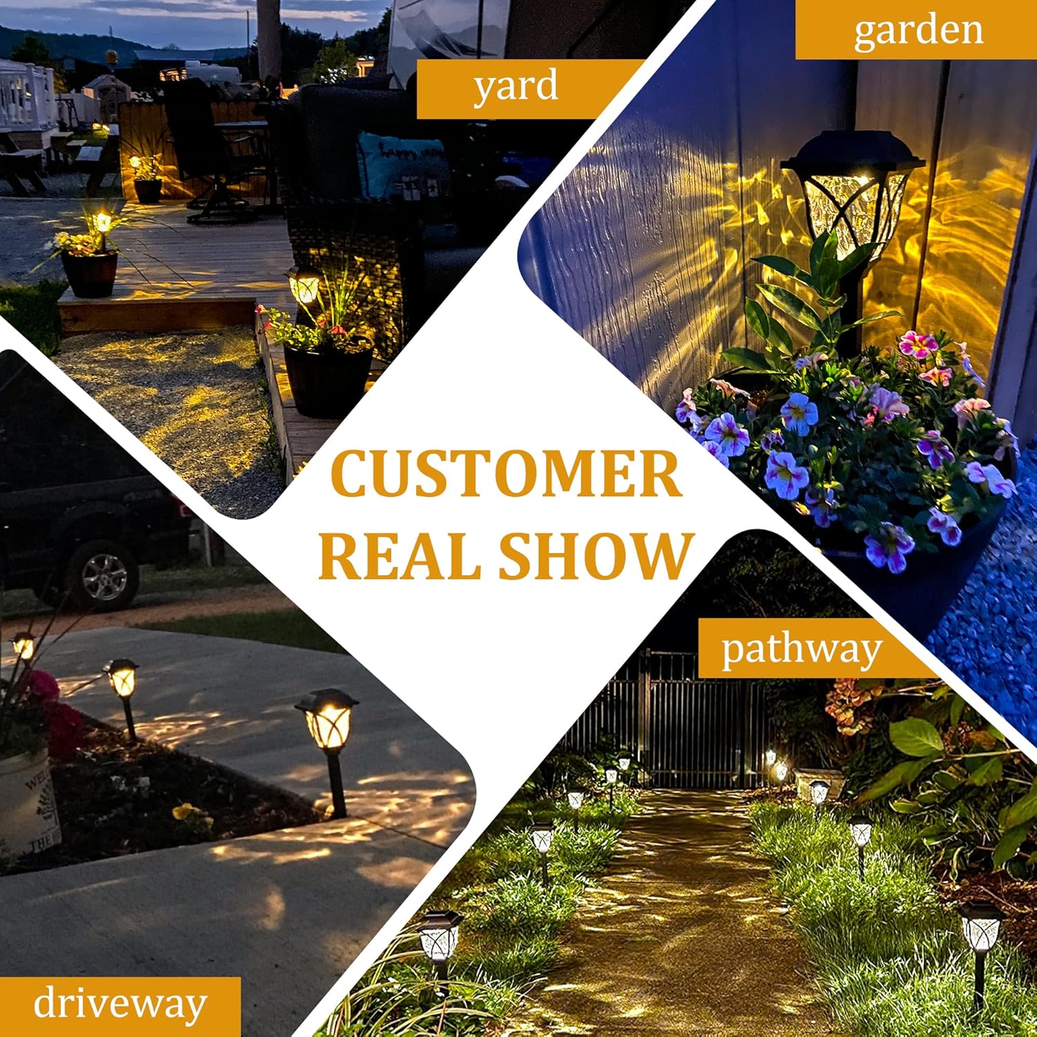 Solar Garden Lights, 6 Pack, Waterproof