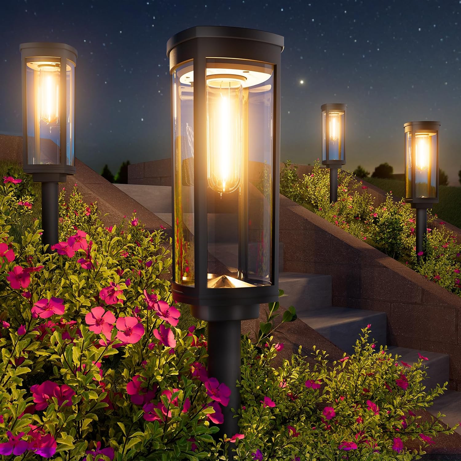 Solar Pathway Lights, 8 Pack, Waterproof