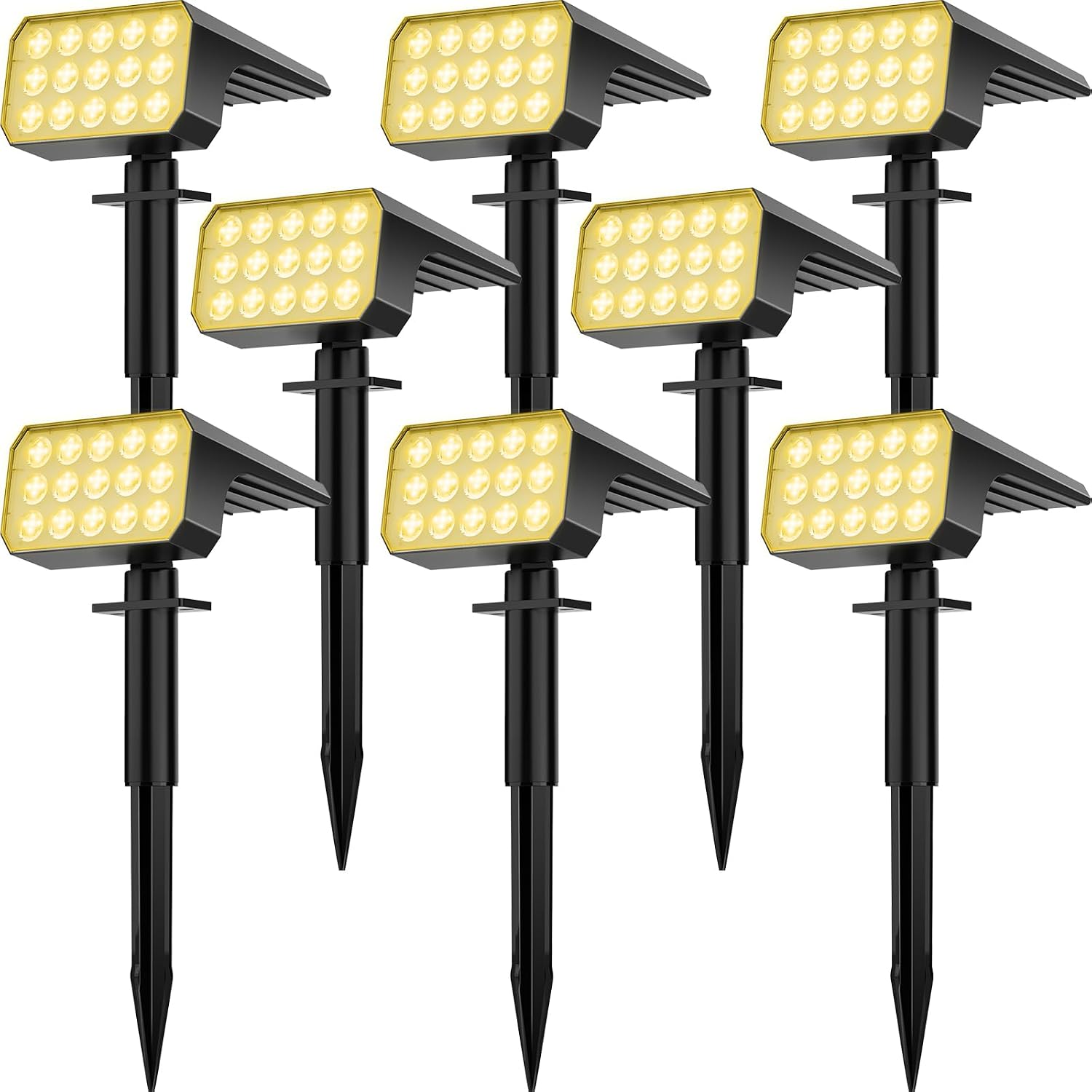 Solar Spotlights, 8 Pack, IP67, 75 LEDs