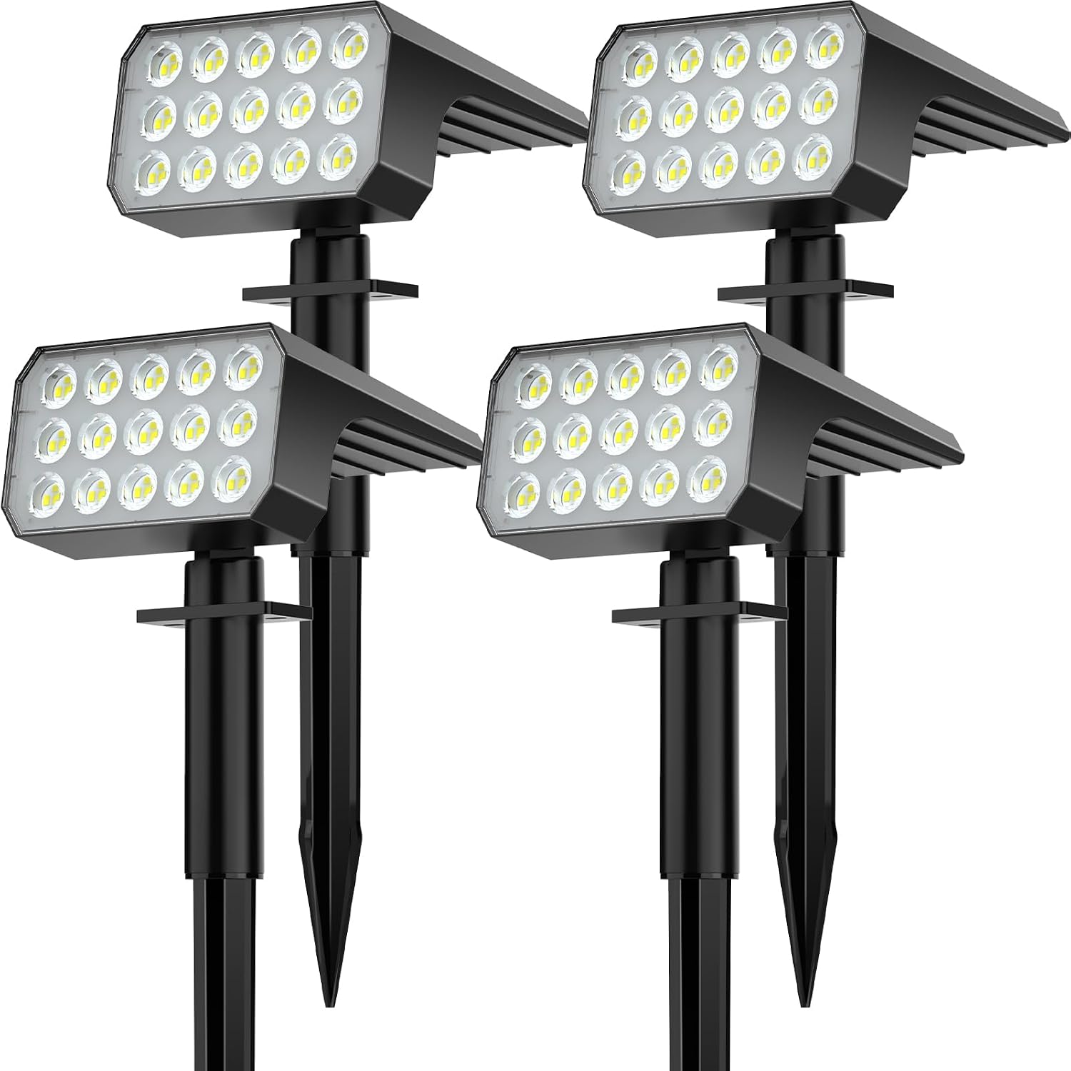 Solar Spotlights, 8 Pack, IP67, 75 LEDs